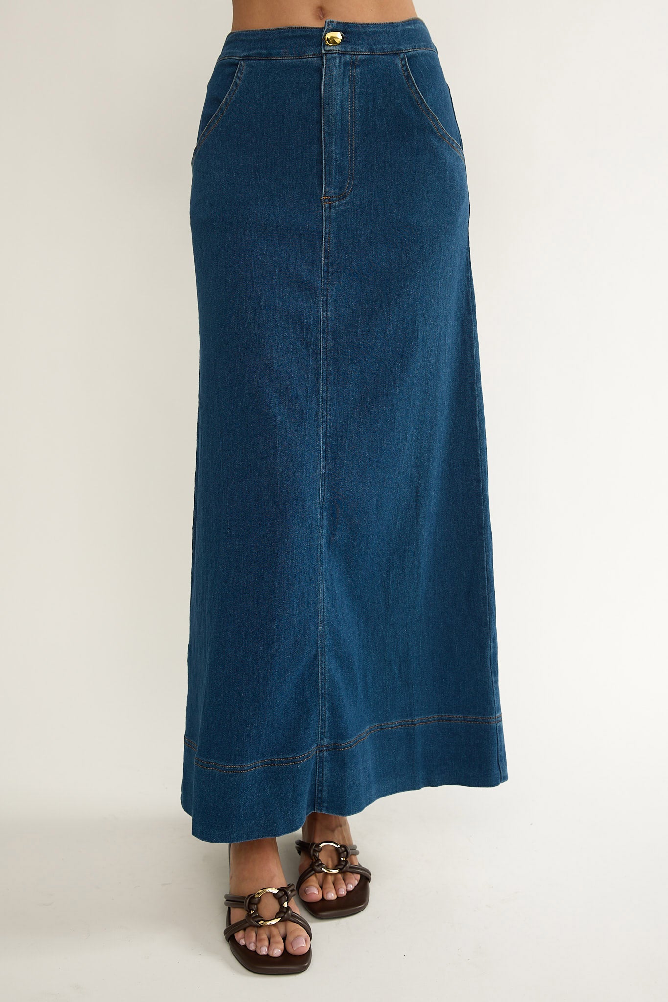 Kaelis Pocket Maxi Skirt Denim by Selfie Leslie Australia