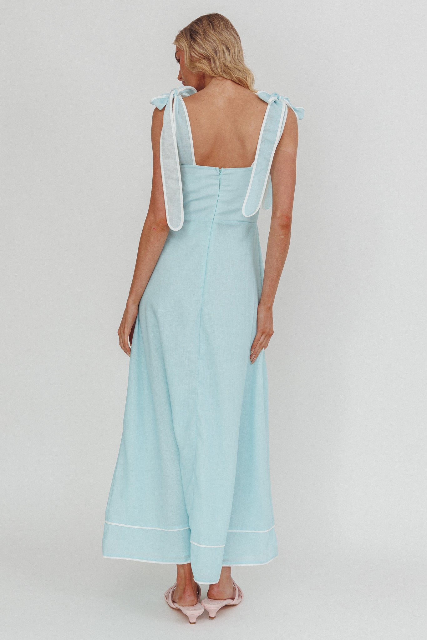 Averin Tied Shoulder Maxi Dress Flower Mint by Selfie Leslie Australia