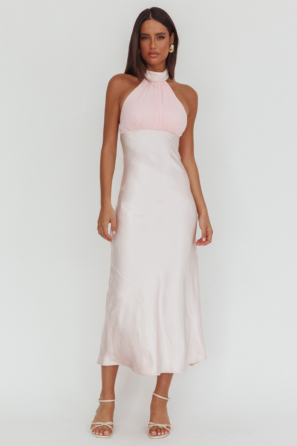 Kaivira Halterneck Maxi Dress Pink by Selfie Leslie Australia