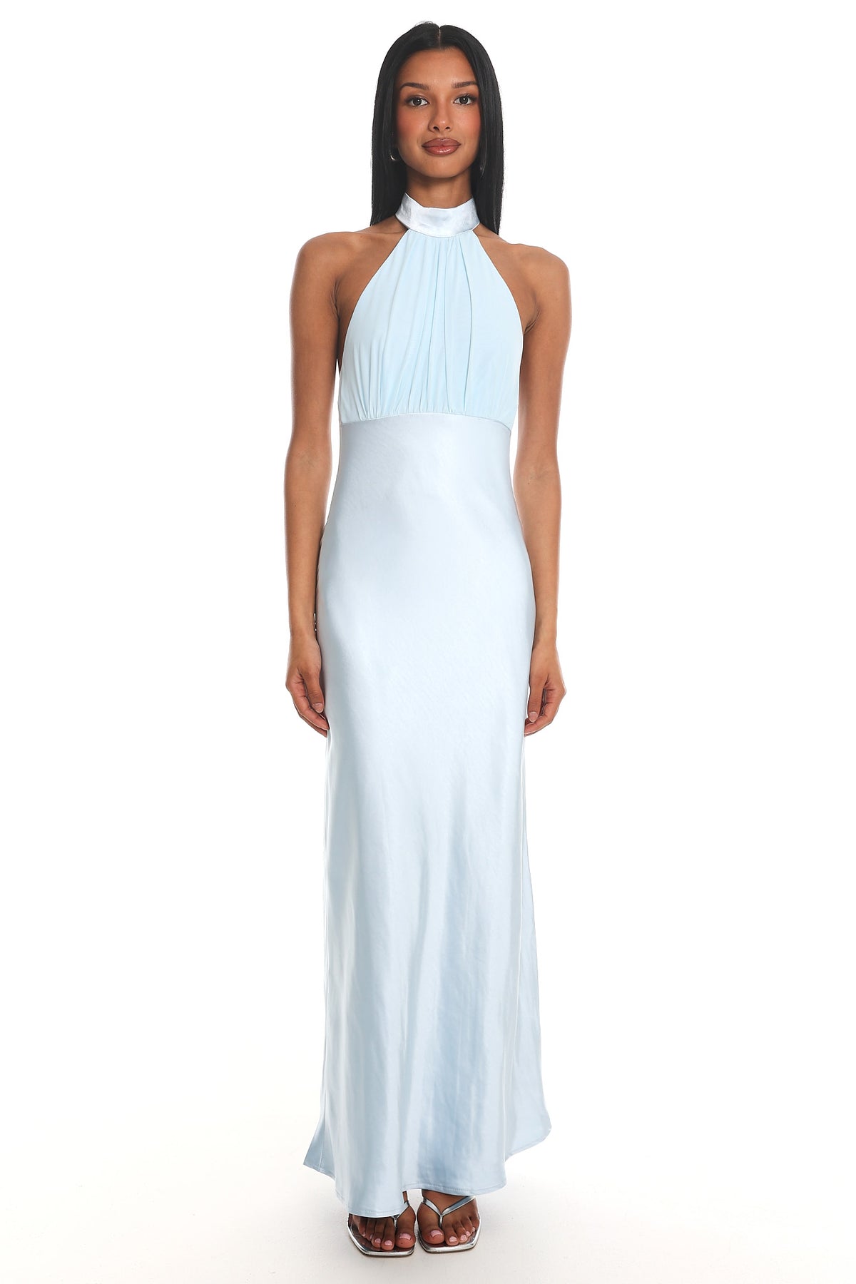 Kaivira Halterneck Maxi Dress Ice Blue by Selfie Leslie Australia