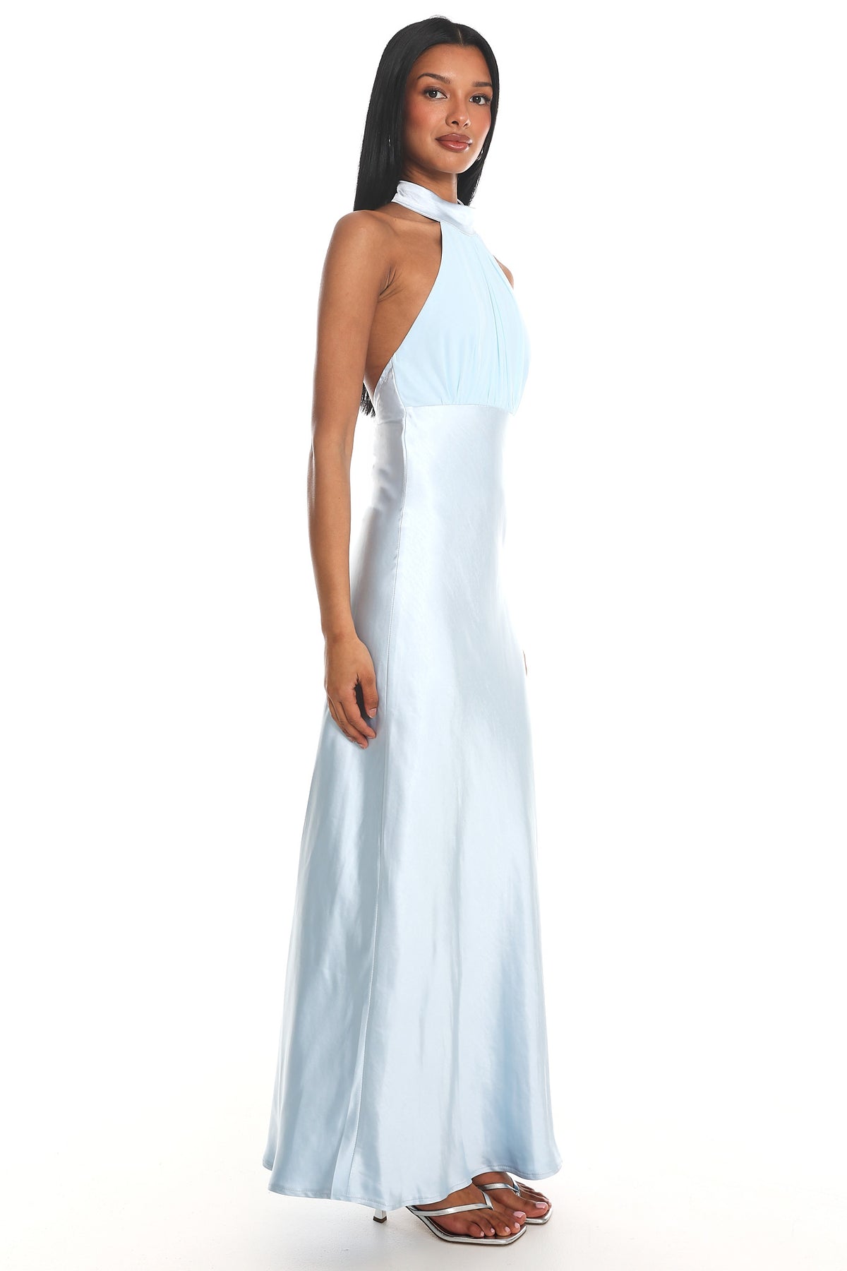 Kaivira Halterneck Maxi Dress Ice Blue by Selfie Leslie Australia