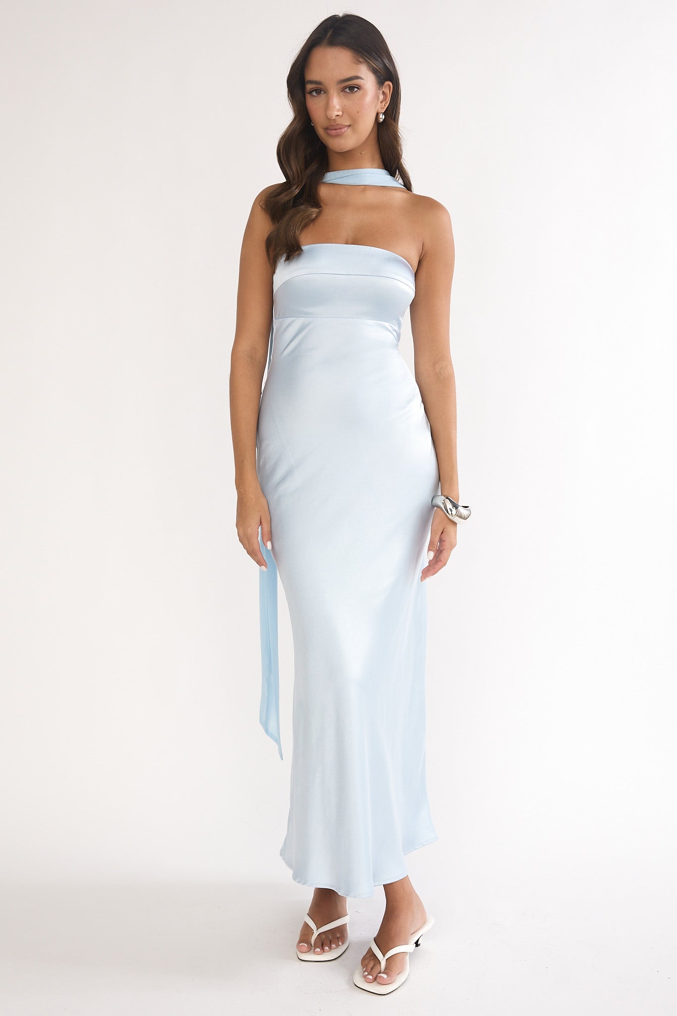Lior Detachable Shoulder Maxi Dress Blue by Selfie Leslie Australia