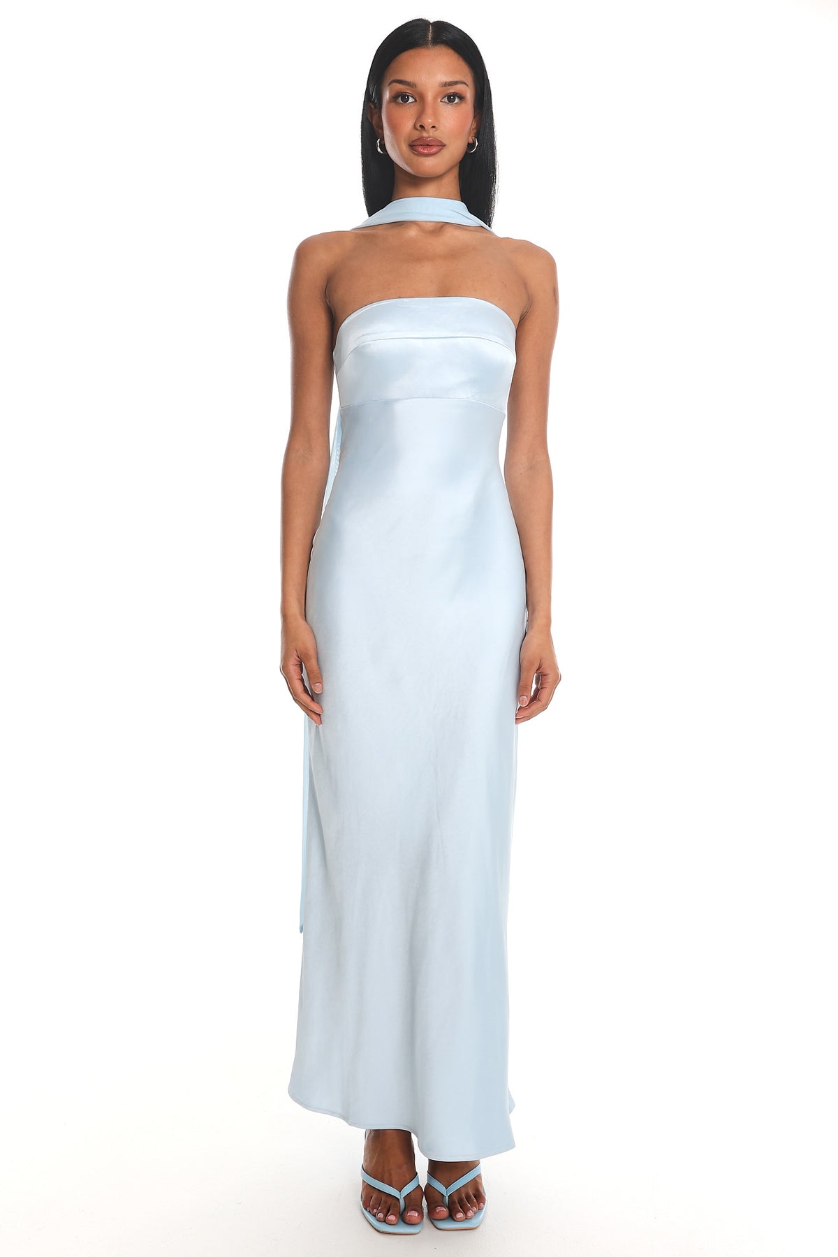 Lior Detachable Shoulder Maxi Dress Blue by Selfie Leslie Australia