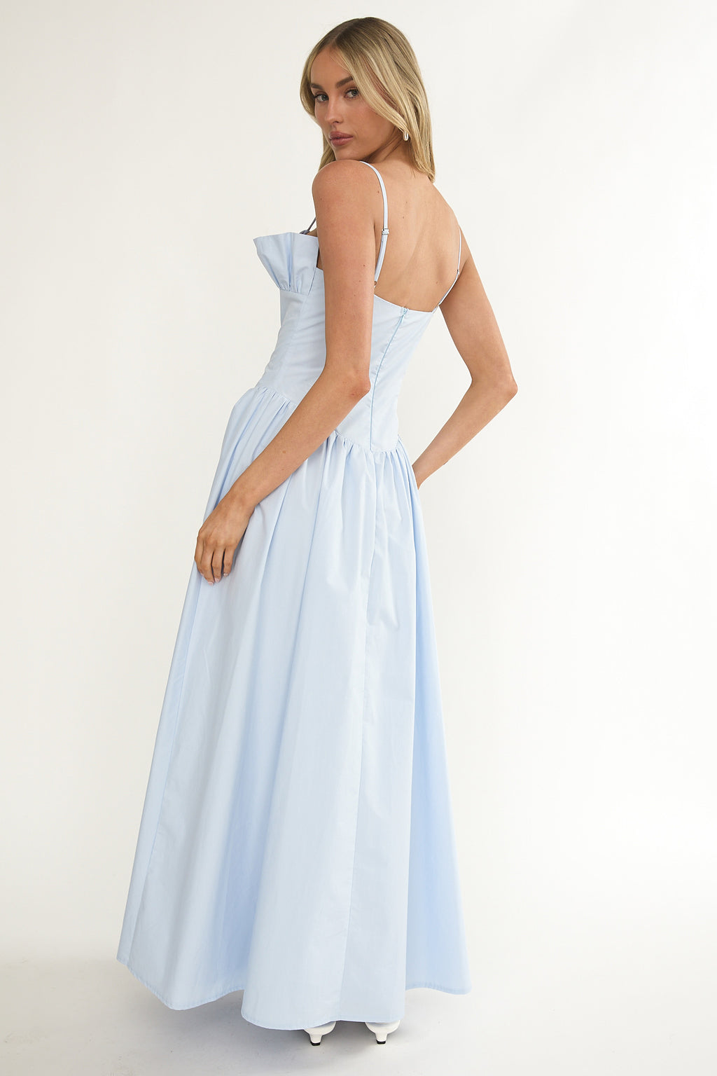 Pailin Frill Bust Maxi Dress Blue by Selfie Leslie Australia