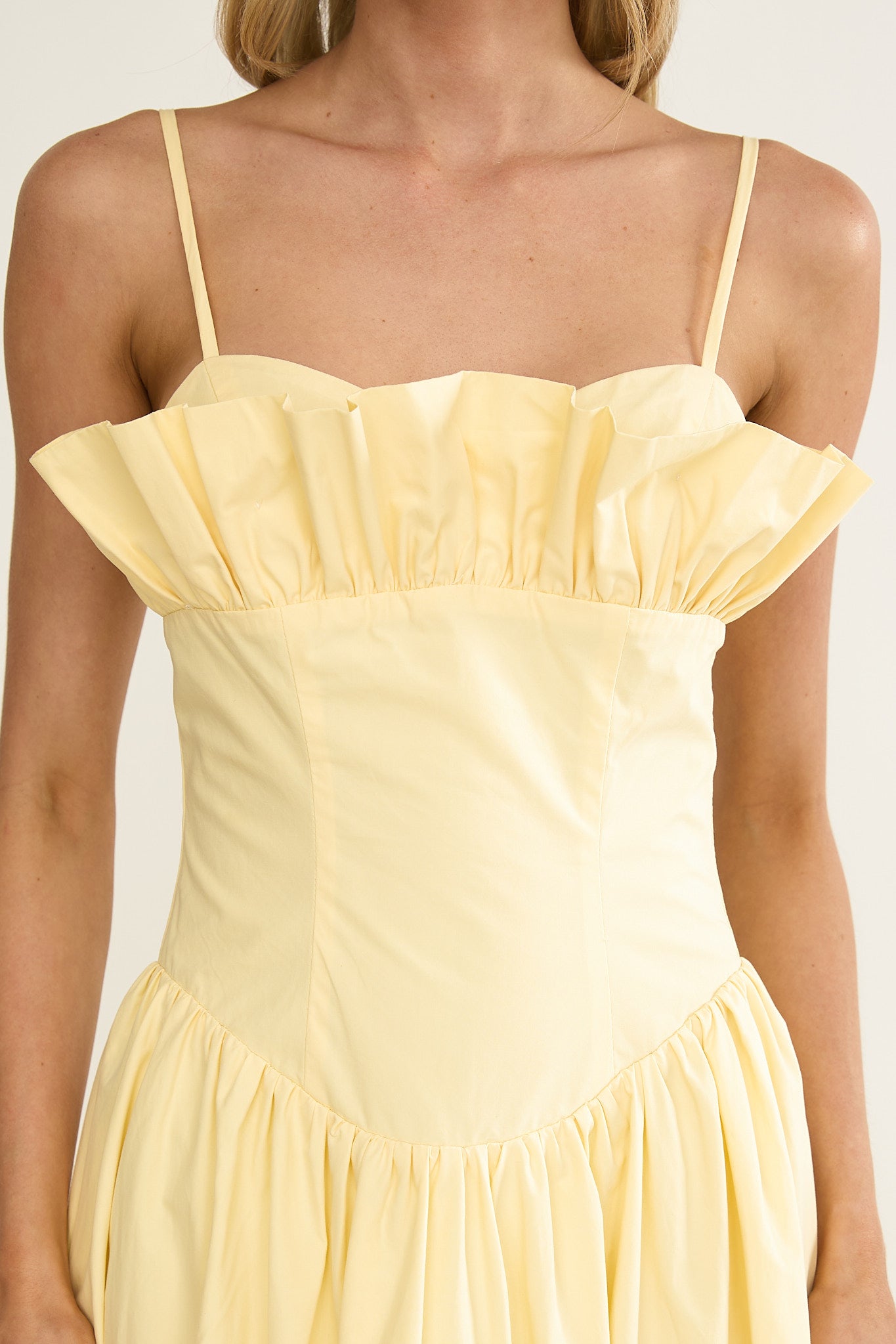 Pailin Frill Bust Maxi Dress Butter by Selfie Leslie Australia