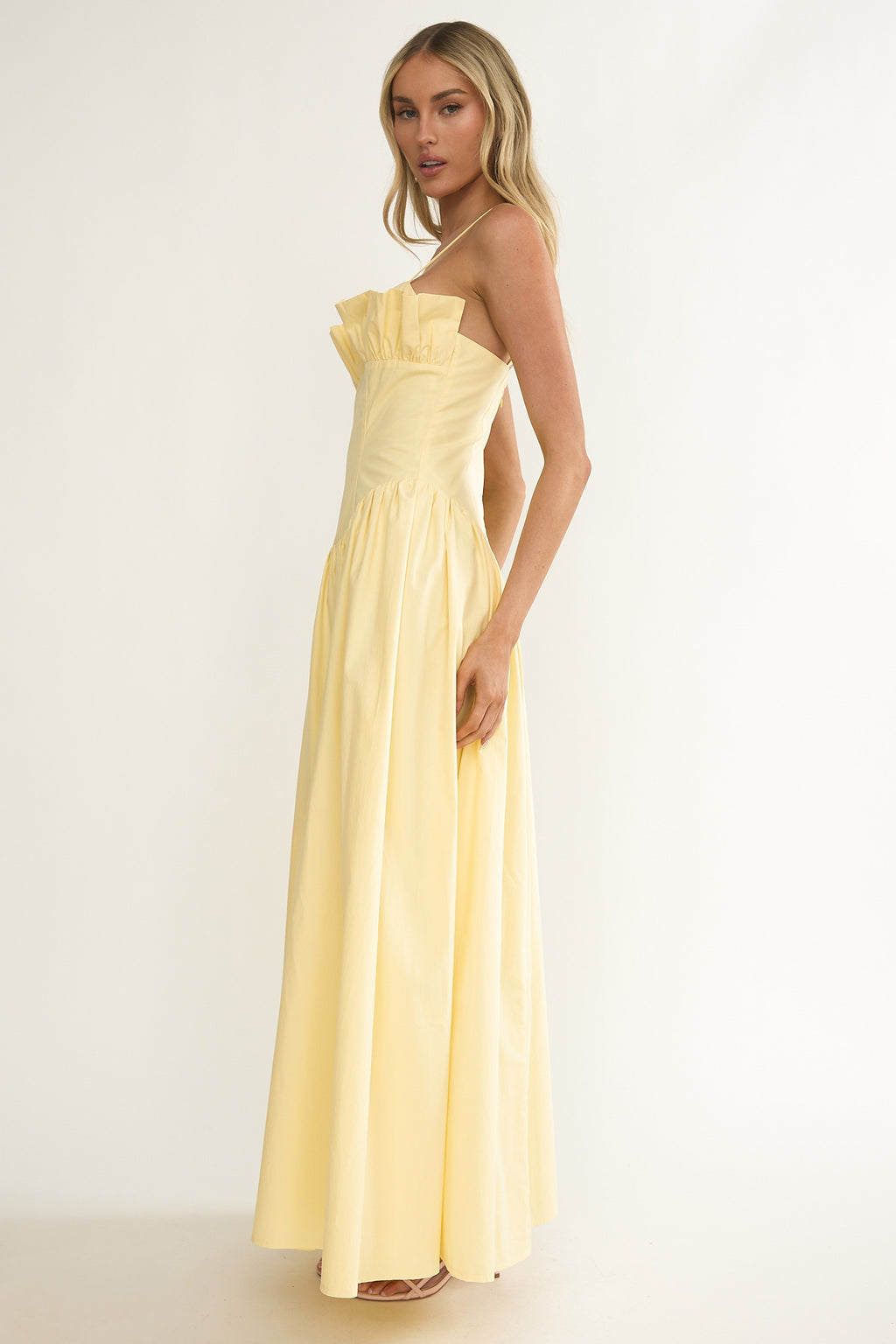 Pailin Frill Bust Maxi Dress Butter by Selfie Leslie Australia