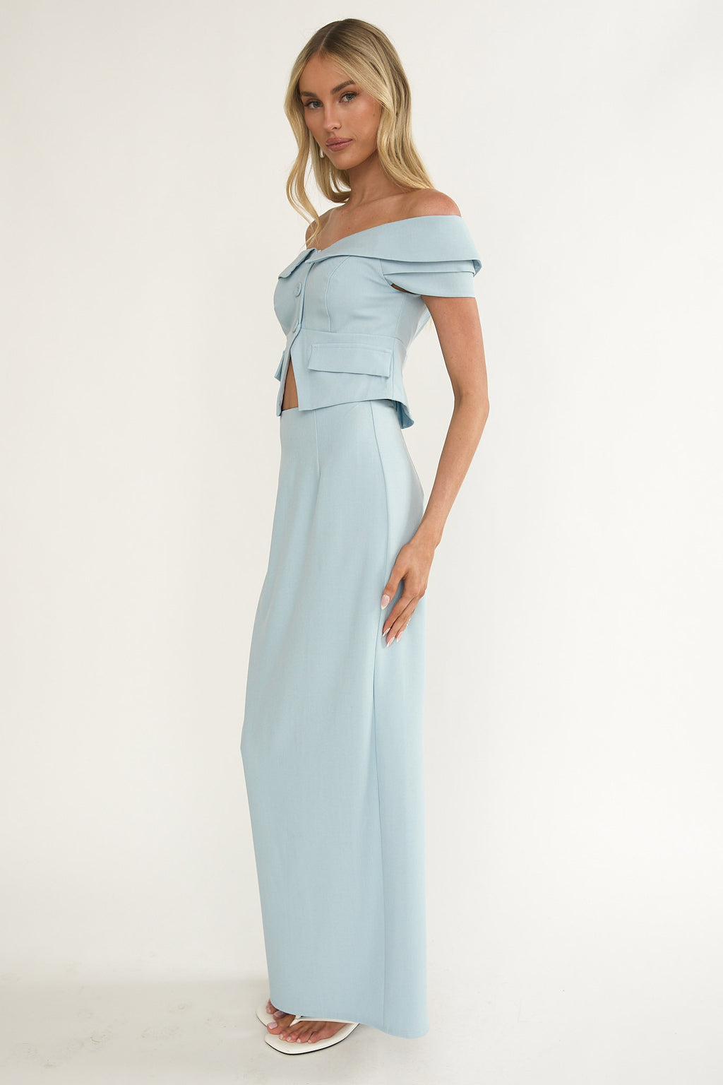 Maelie Column Maxi Skirt Blue by Selfie Leslie Australia