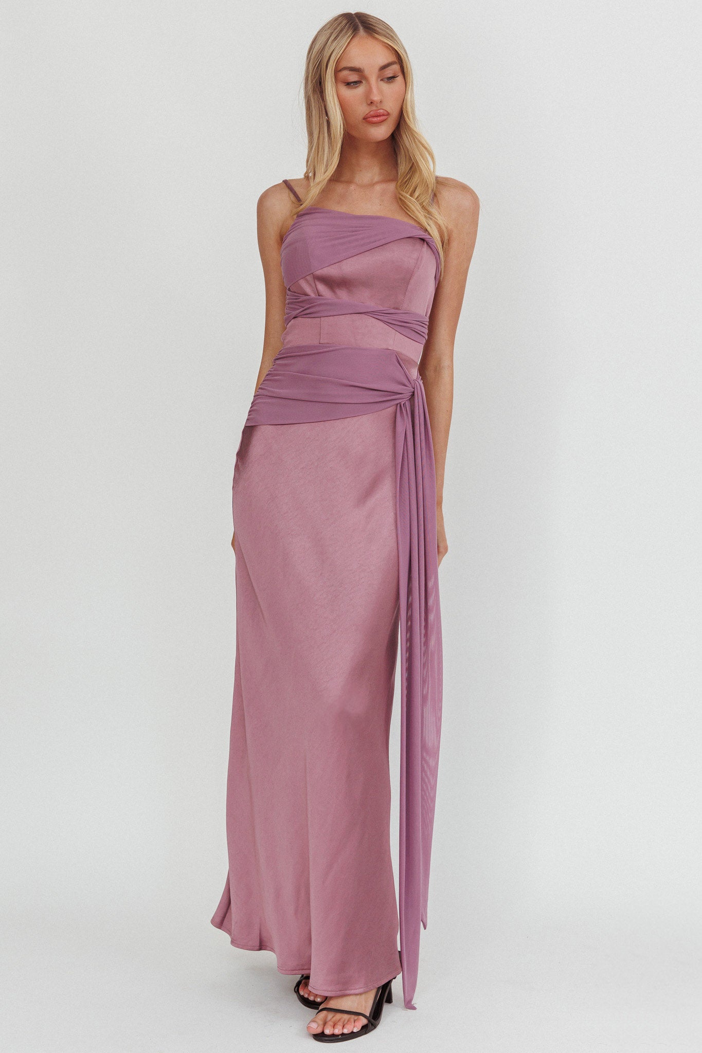 Wysandra Knot Detail Maxi Dress Grape by Selfie Leslie Australia