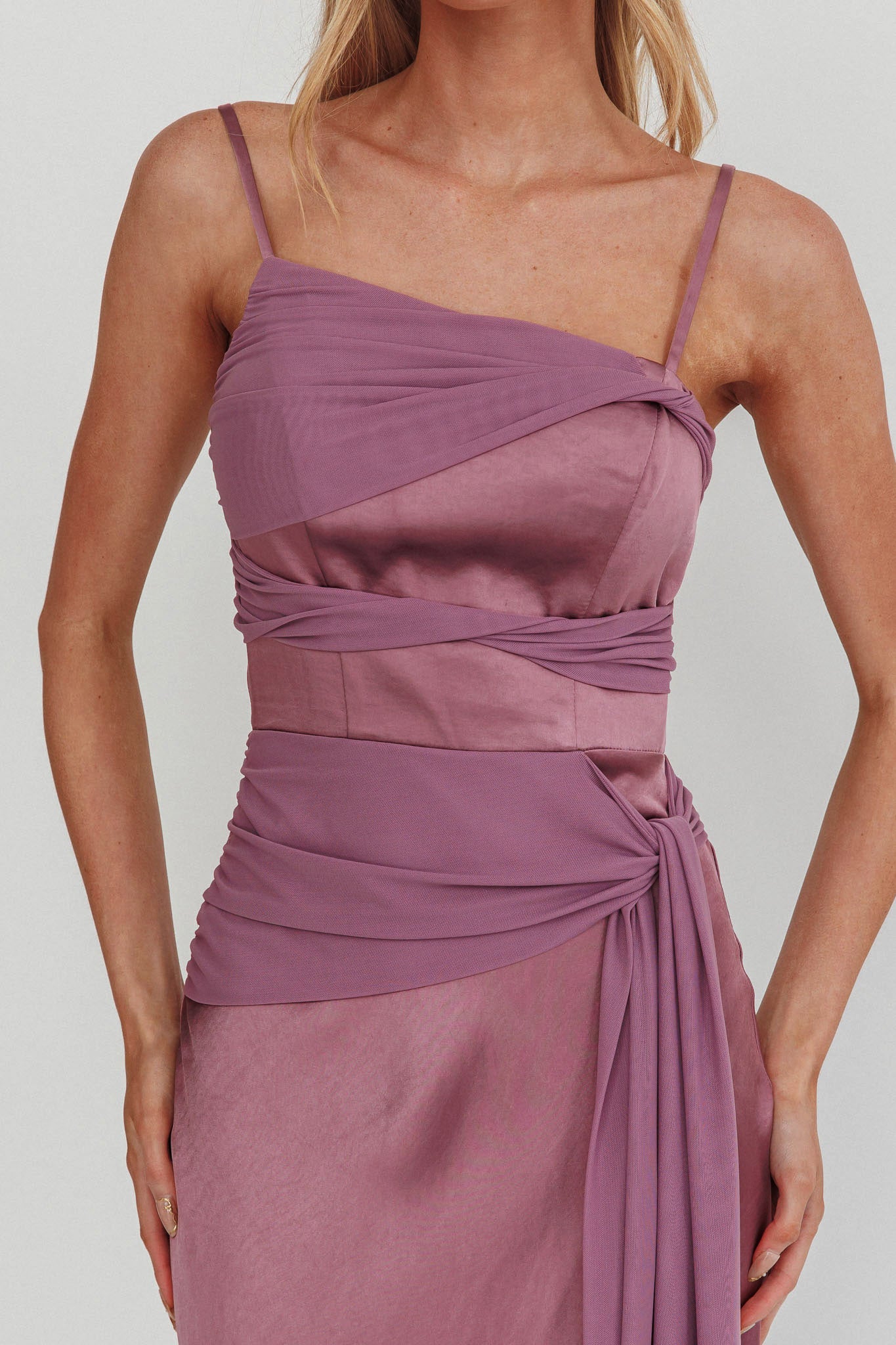 Wysandra Knot Detail Maxi Dress Grape by Selfie Leslie Australia