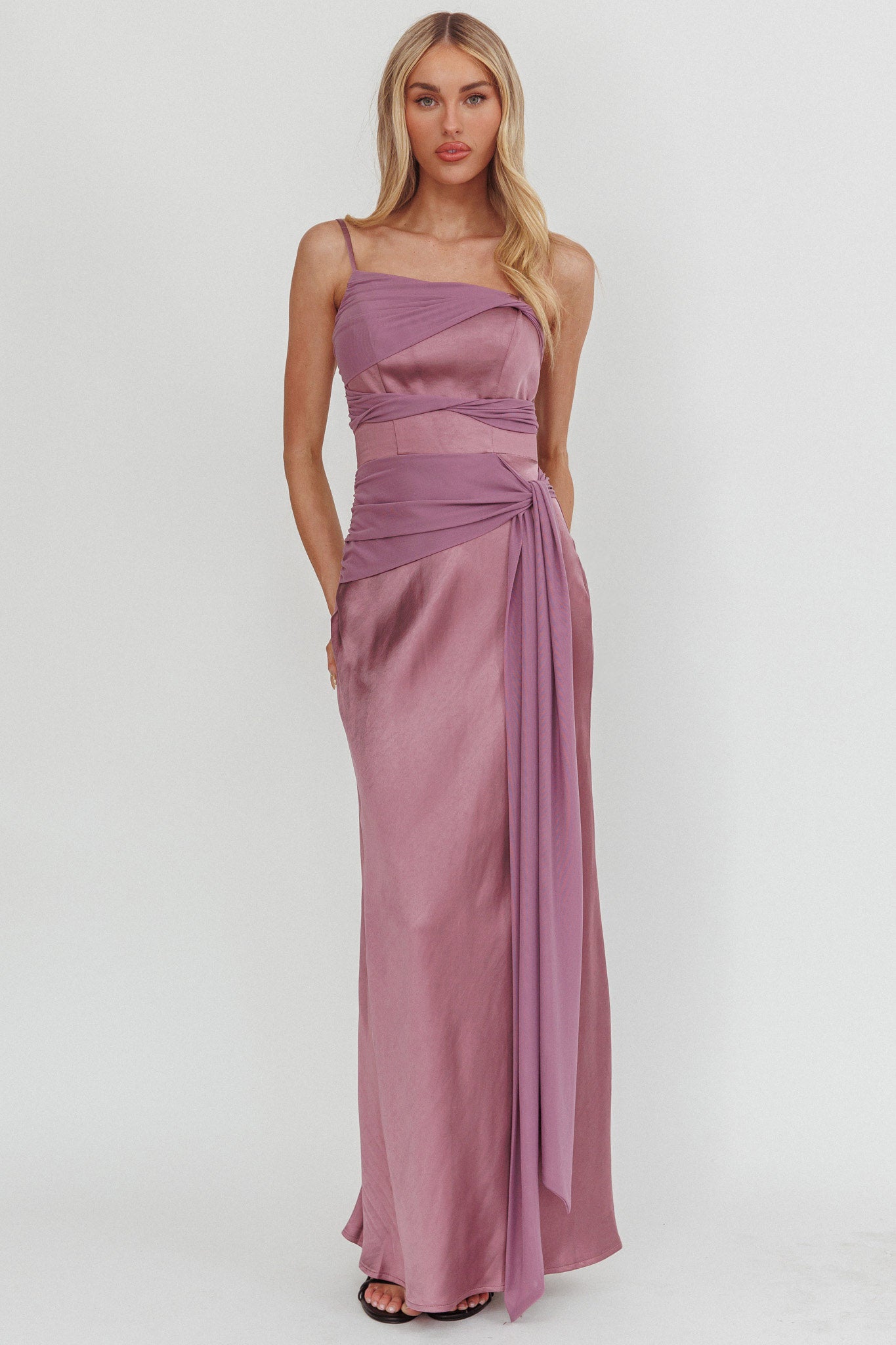 Wysandra Knot Detail Maxi Dress Grape by Selfie Leslie Australia