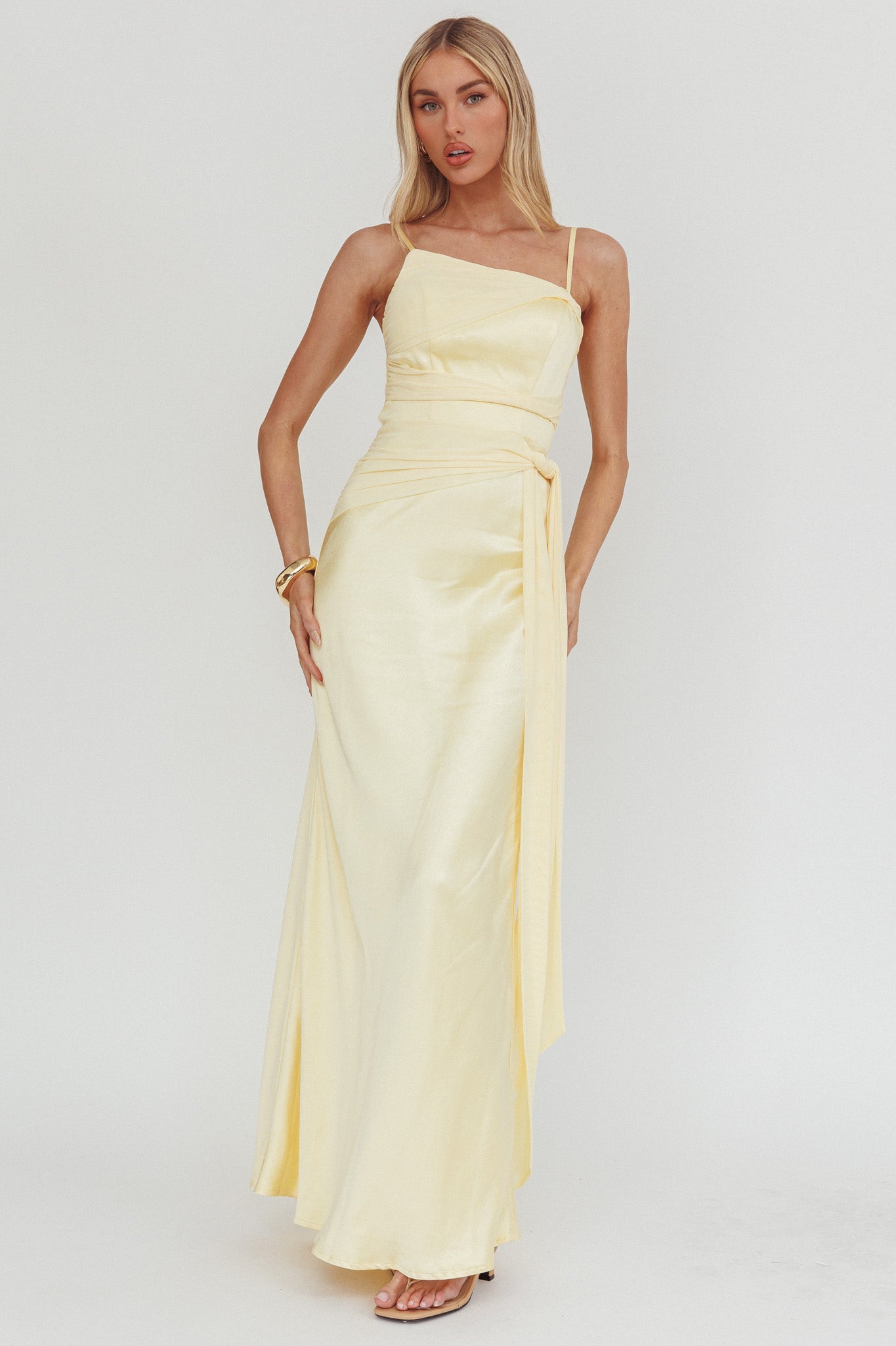 Wysandra Knot Detail Maxi Dress Butter by Selfie Leslie Australia