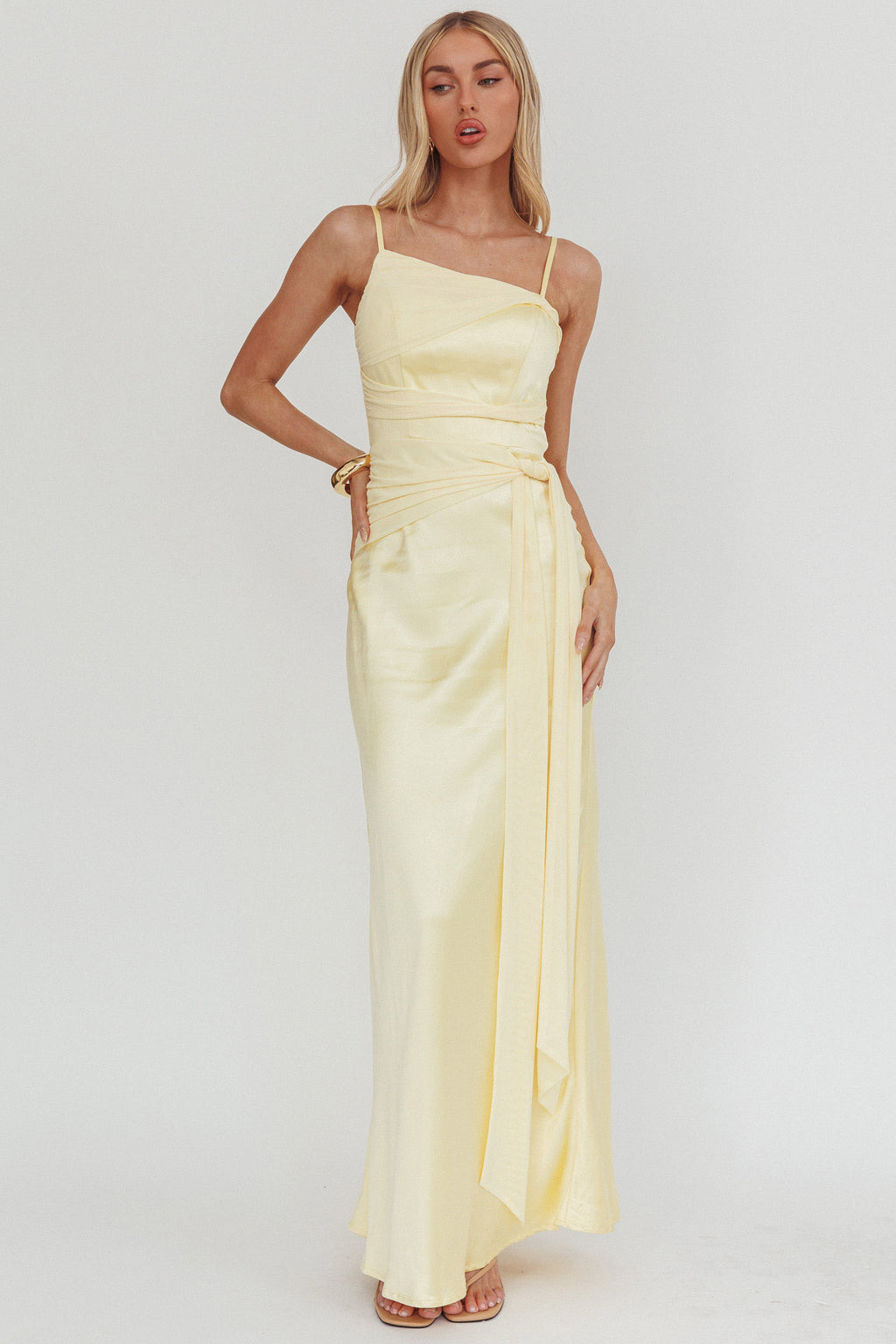 Wysandra Knot Detail Maxi Dress Butter by Selfie Leslie Australia