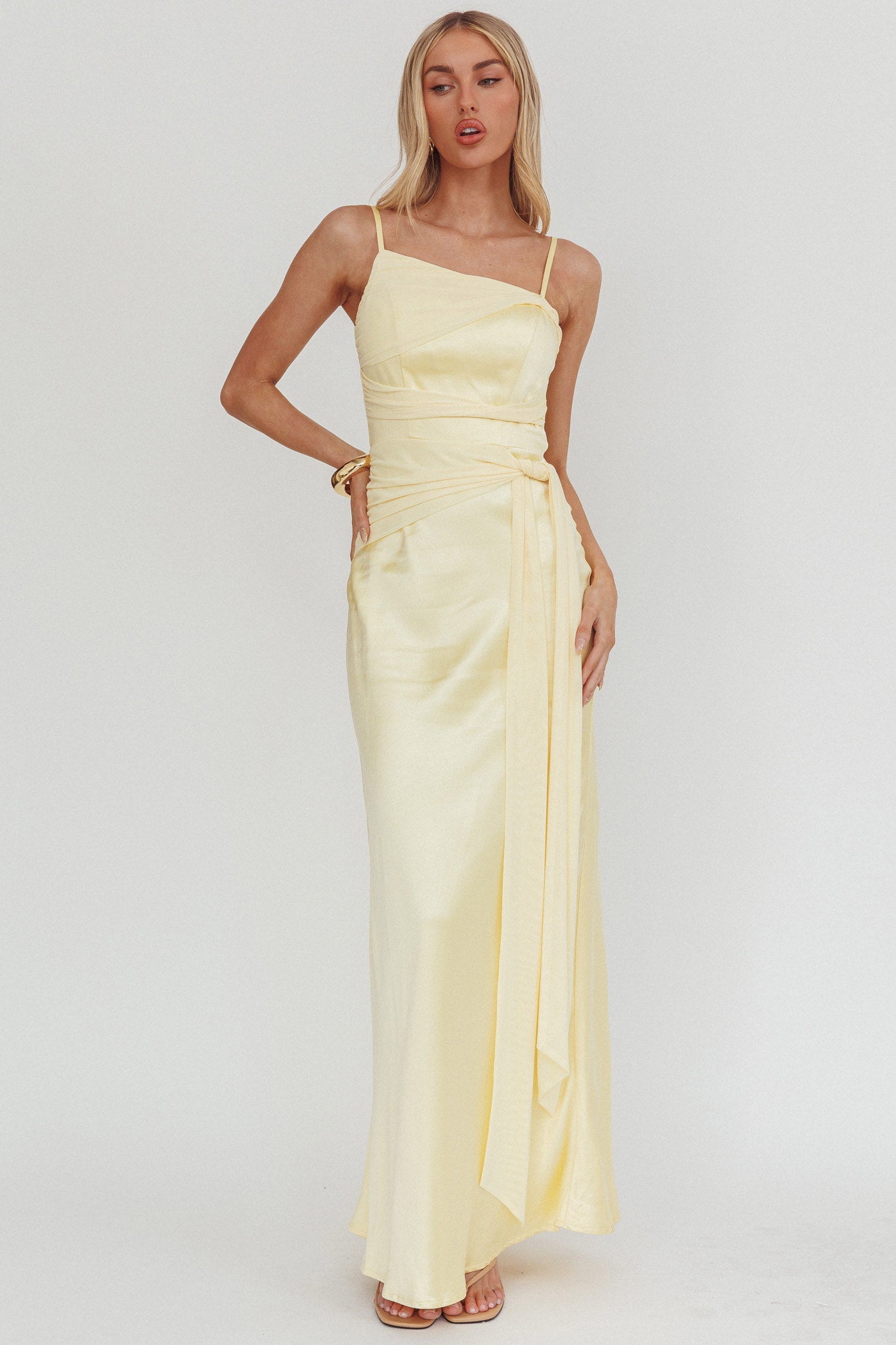 Wysandra Knot Detail Maxi Dress Butter by Selfie Leslie Australia