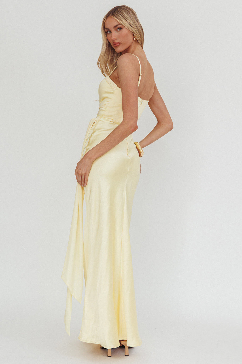 Wysandra Knot Detail Maxi Dress Butter by Selfie Leslie Australia
