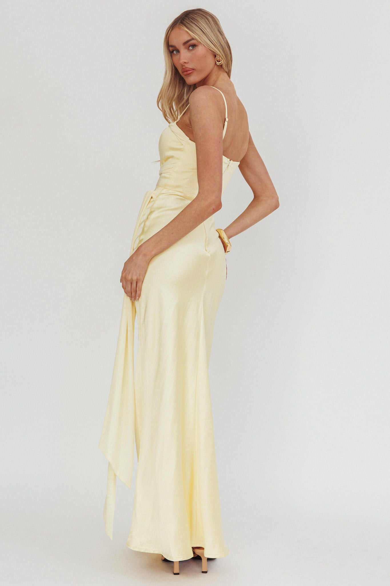 Wysandra Knot Detail Maxi Dress Butter by Selfie Leslie Australia