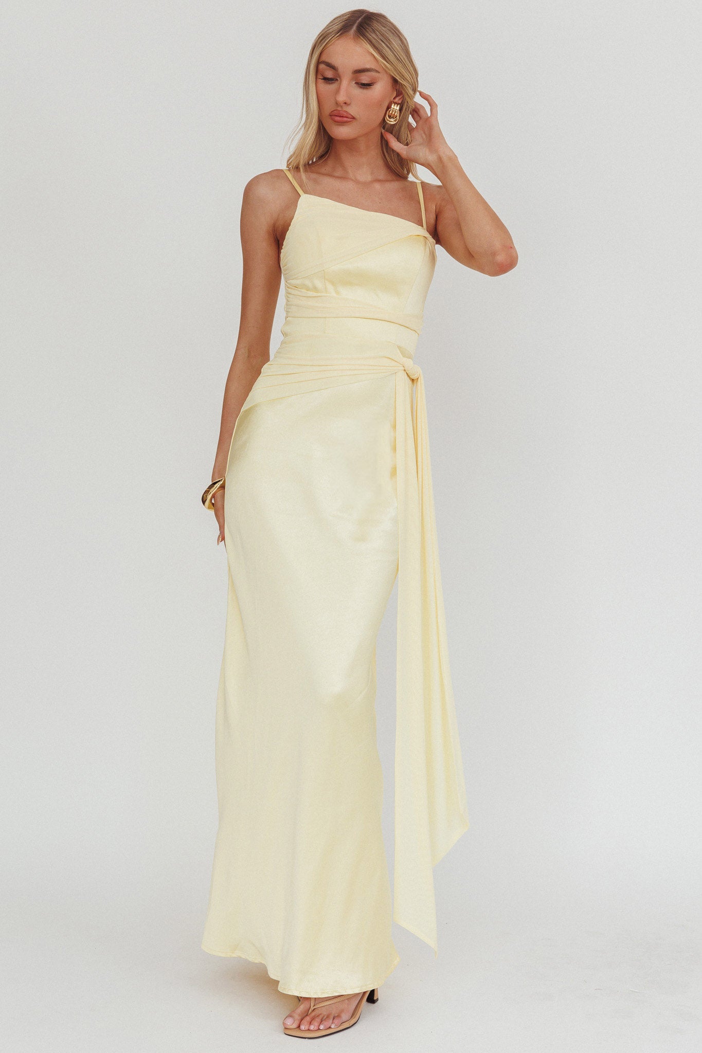 Wysandra Knot Detail Maxi Dress Butter by Selfie Leslie Australia