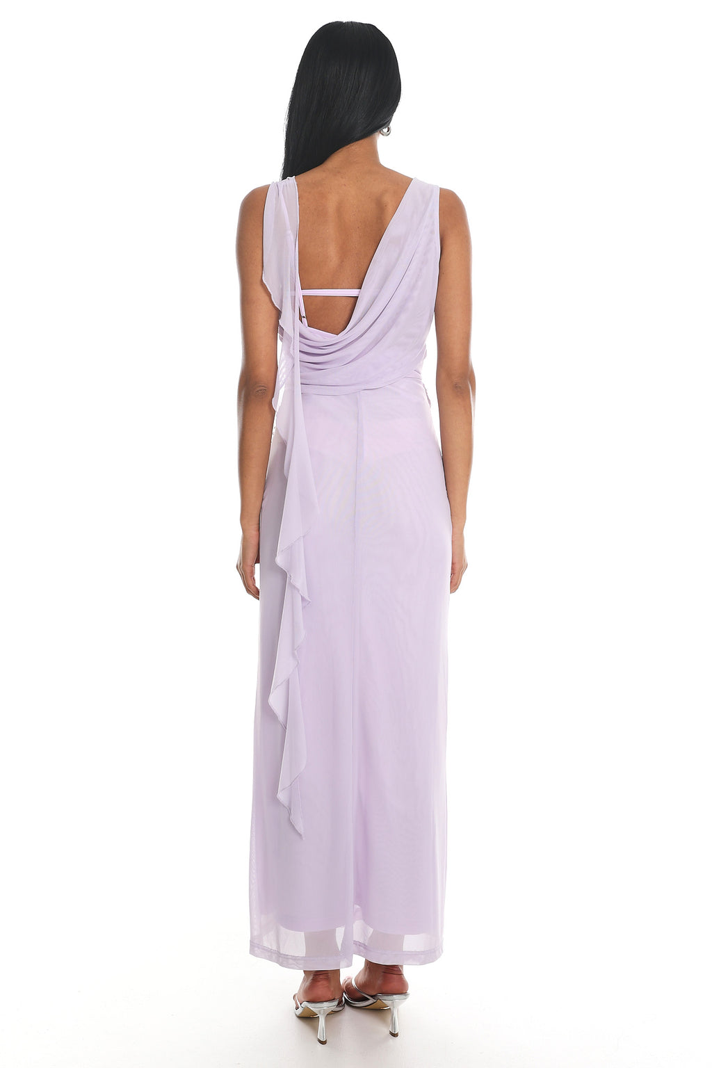 Saffra Shoulder Sash Ruched Maxi Dress Lilac by Selfie Leslie Australia
