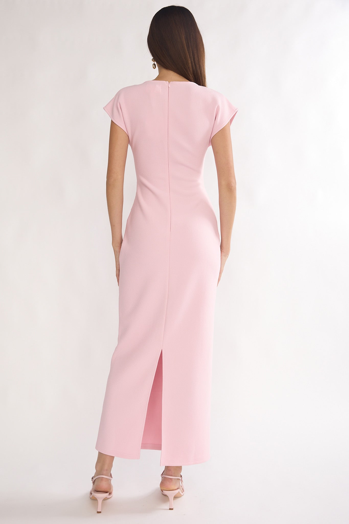 Briona Short Sleeve Buckle Maxi Dress Pink | Selfie Leslie Australia Briona Short Sleeve Buckle Maxi Dress Pink | Selfie Leslie Australia