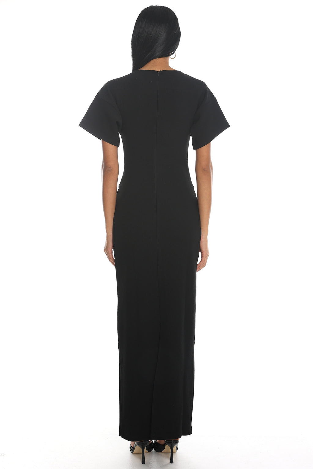 Briona Short Sleeve Buckle Maxi Dress Black by Selfie Leslie Australia