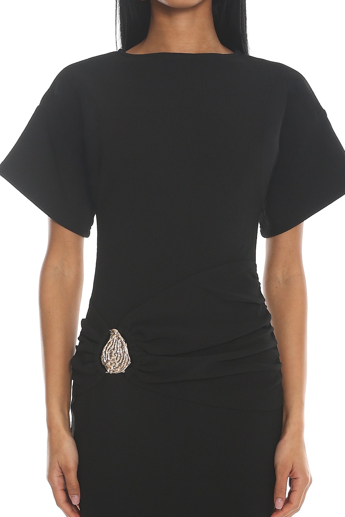 Briona Short Sleeve Buckle Maxi Dress Black by Selfie Leslie Australia