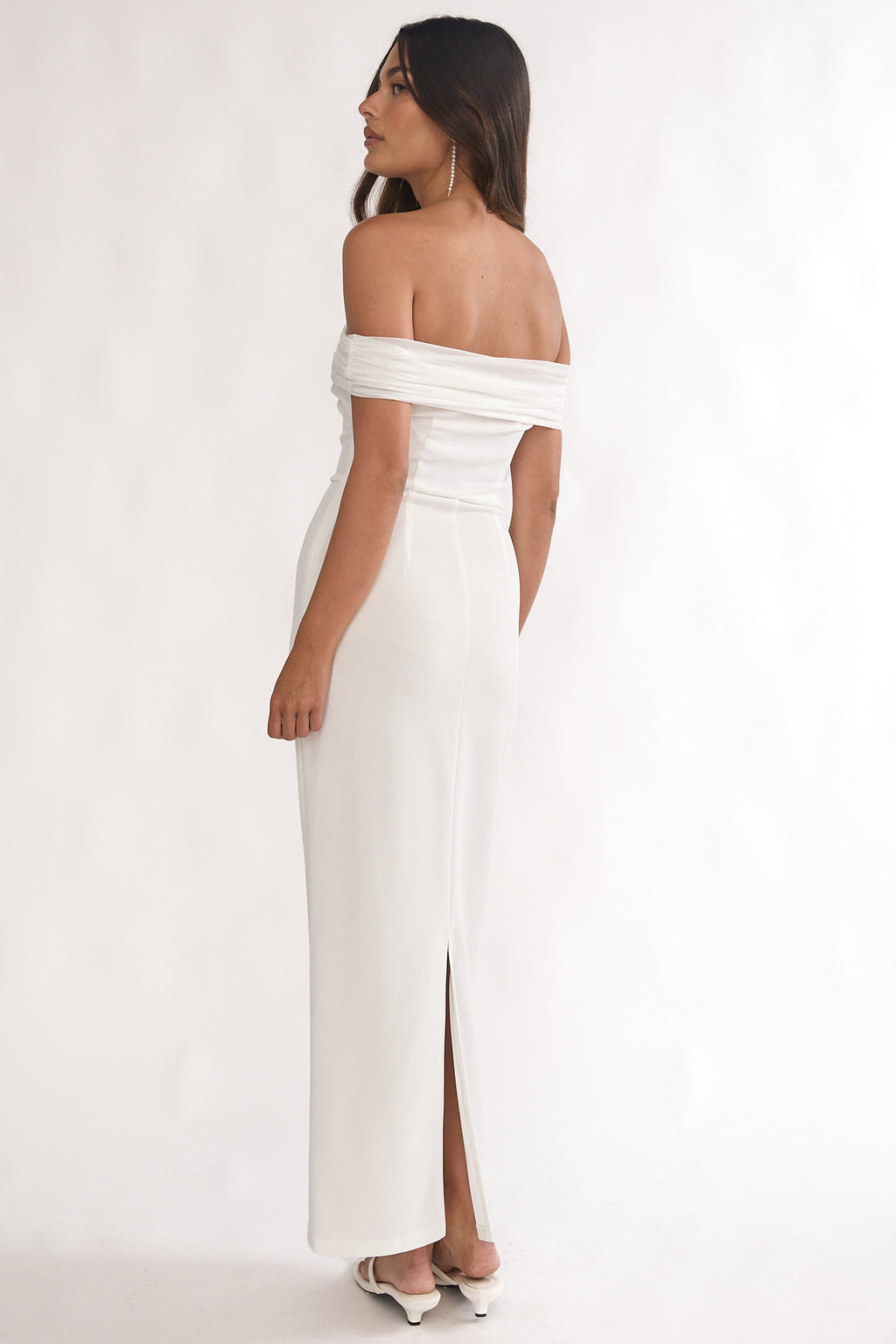 Love Languages Off-Shoulder Maxi Dress White by Selfie Leslie Australia