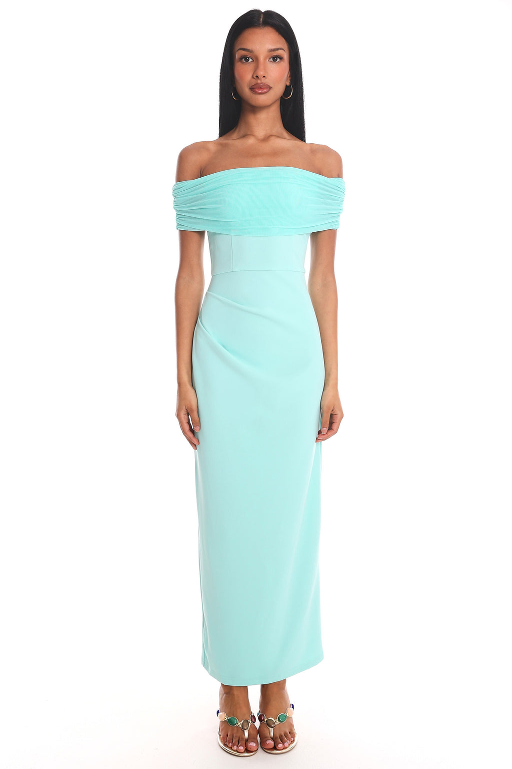 Love Languages Off-Shoulder Maxi Dress Mint by Selfie Leslie Australia
