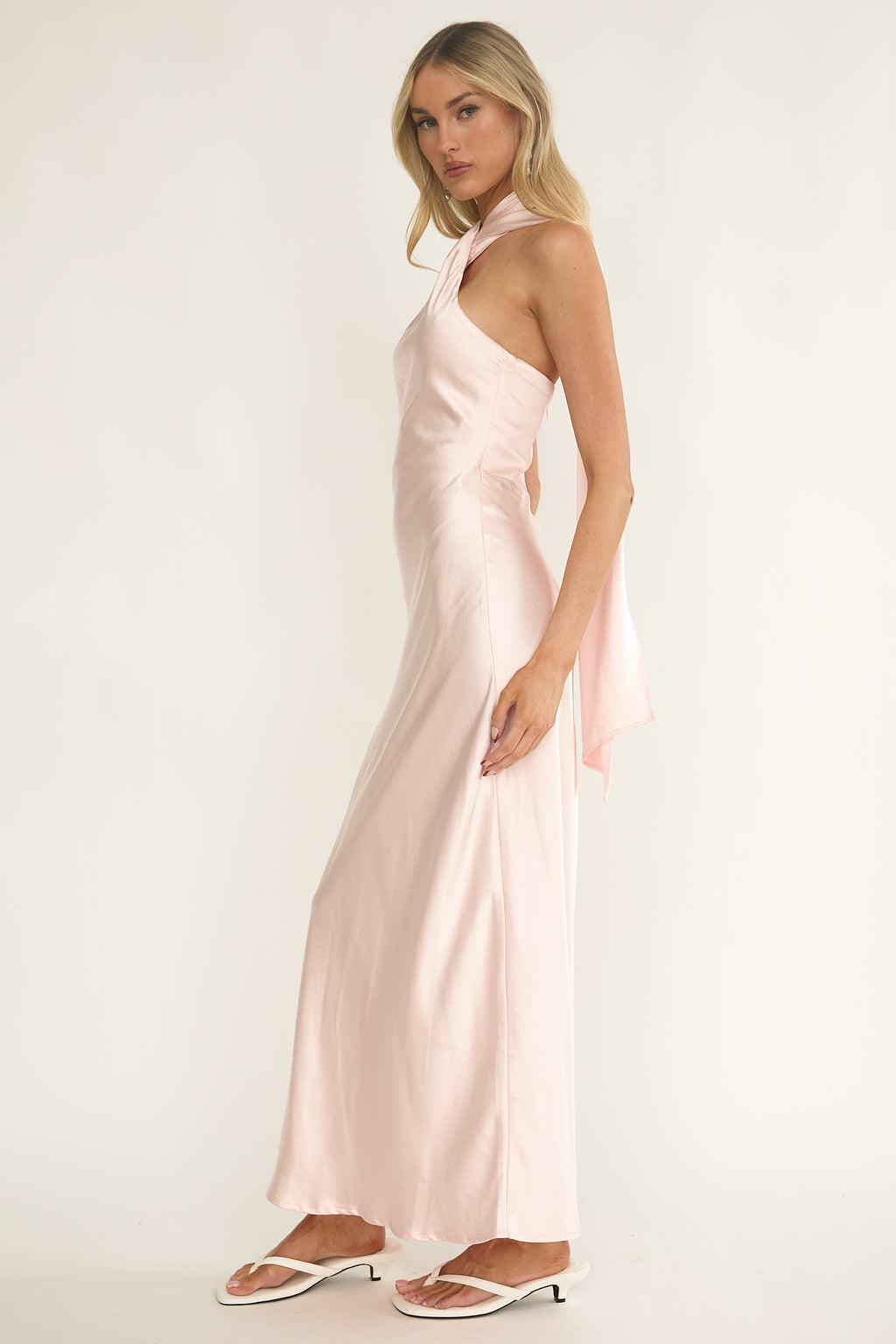 Alvara Crossover Halterneck Maxi Dress Pink by Selfie Leslie Australia