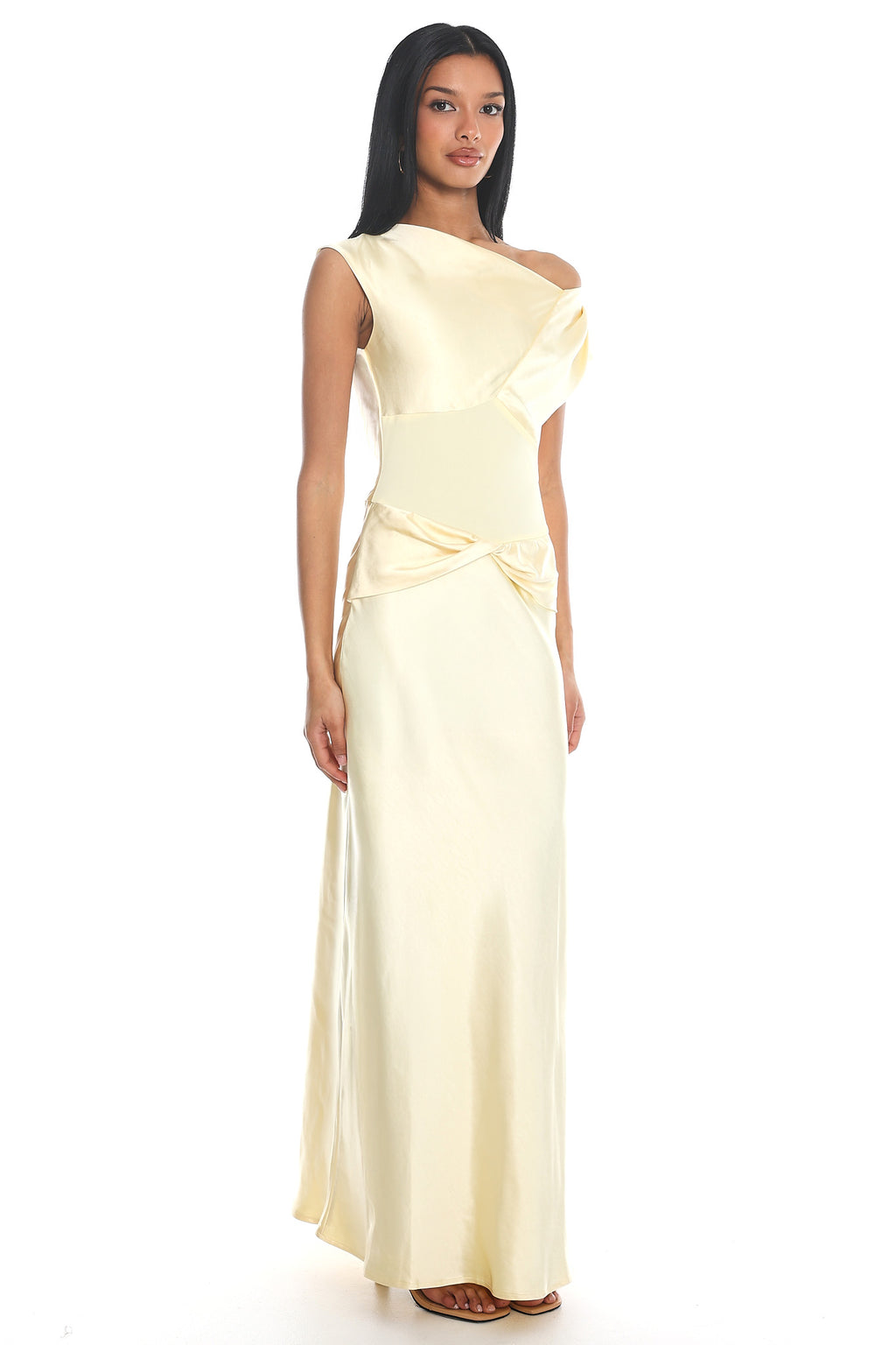 Tahlia Rae Mesh Waist Cap Sleeve Maxi Dress Butter by Selfie Leslie Australia