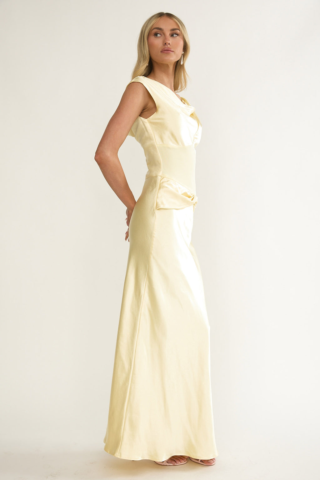 Tahlia Rae Mesh Waist Cap Sleeve Maxi Dress Butter by Selfie Leslie Australia