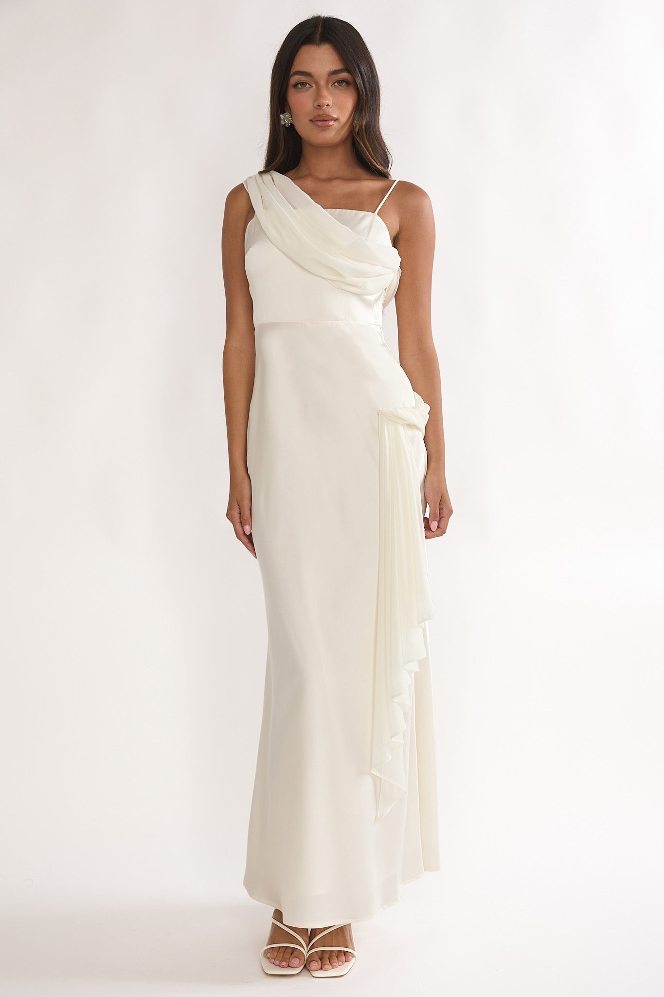 Doloros Drape Accent Maxi Dress Oyster by Selfie Leslie Australia
