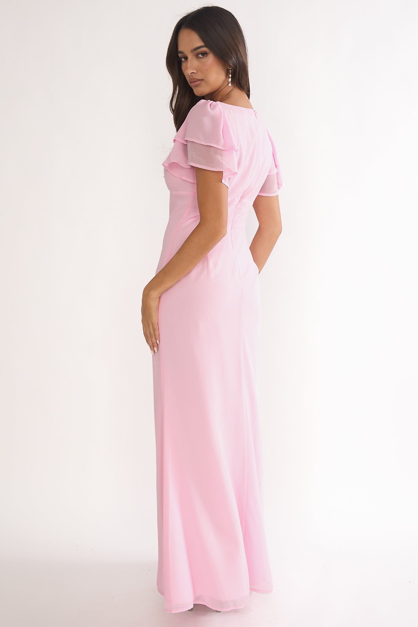 Elorin Lace Trim Maxi Dress Pink by Selfie Leslie Australia