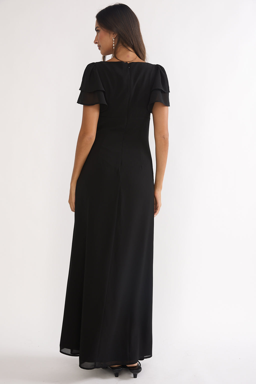 Elorin Lace Trim Maxi Dress Black by Selfie Leslie Australia
