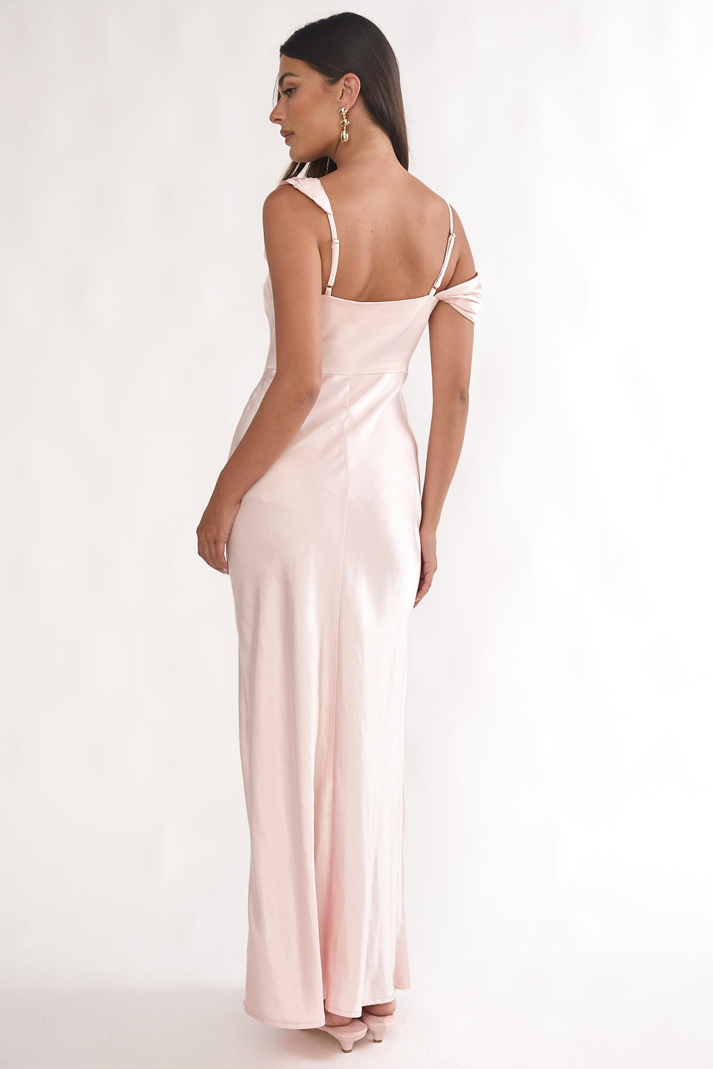 Emelle Asymmetric Neckline Maxi Dress Pink by Selfie Leslie Australia