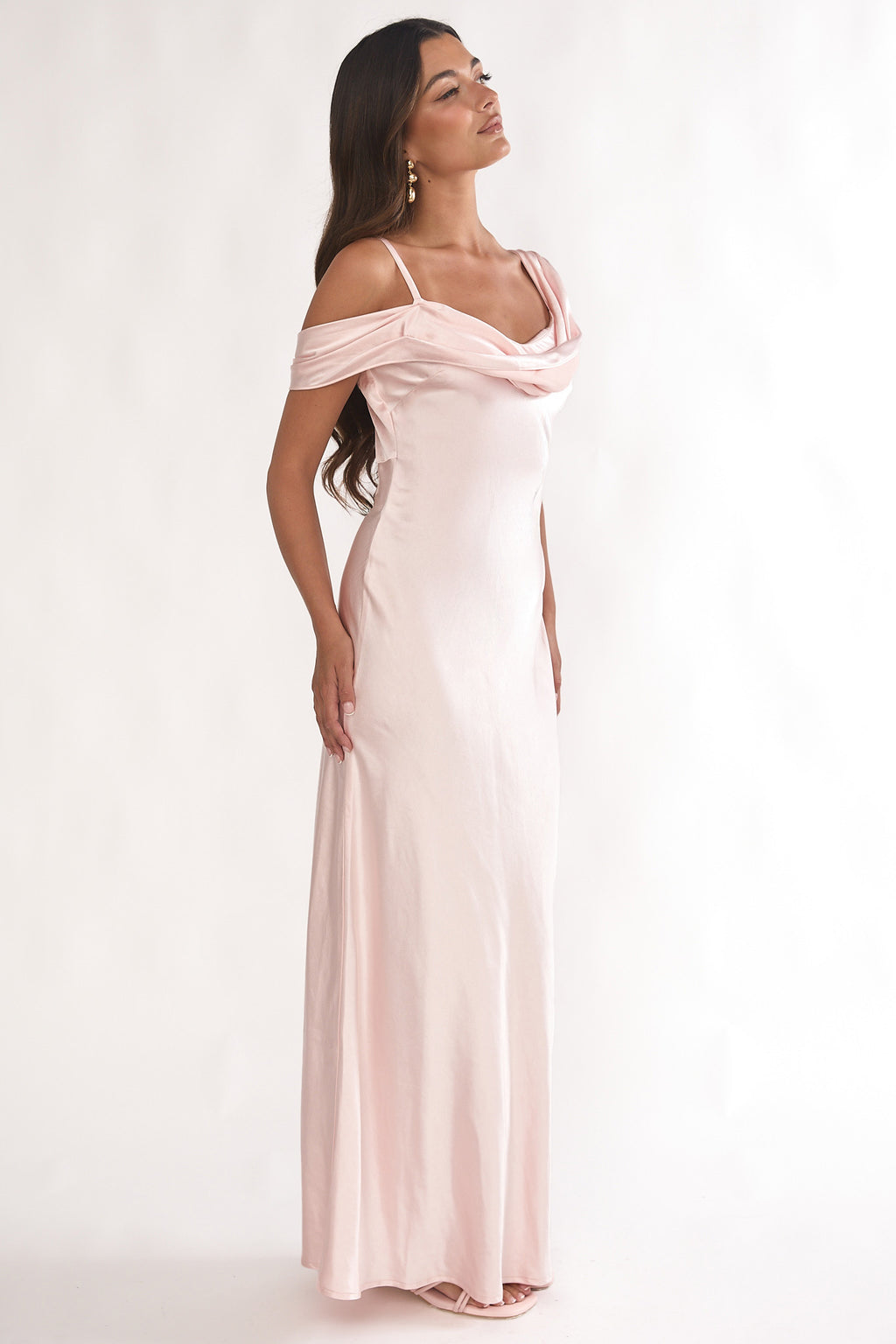 Emelle Asymmetric Neckline Maxi Dress Pink by Selfie Leslie Australia