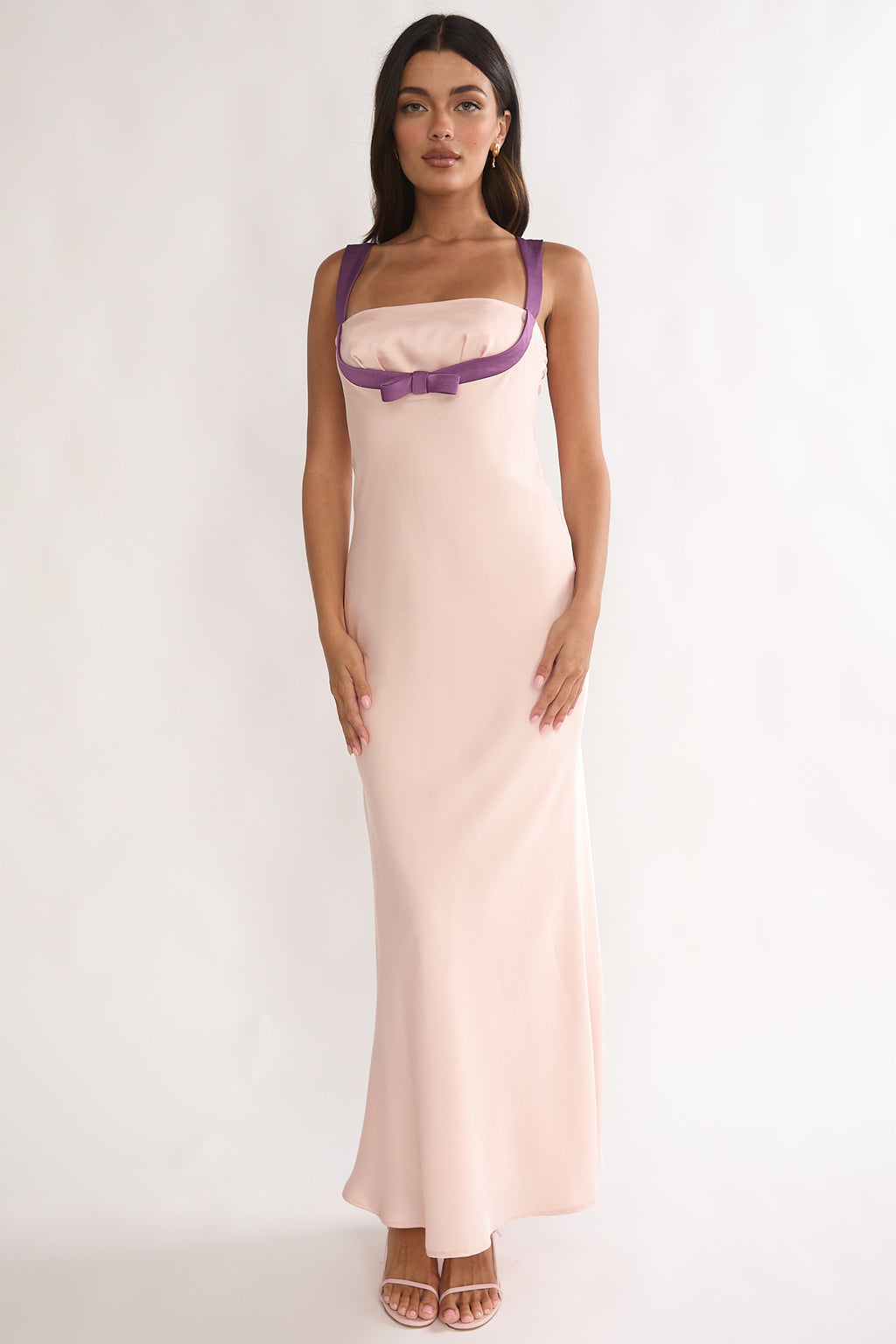 Elowra Bow Bust Maxi Dress Pink by Selfie Leslie Australia