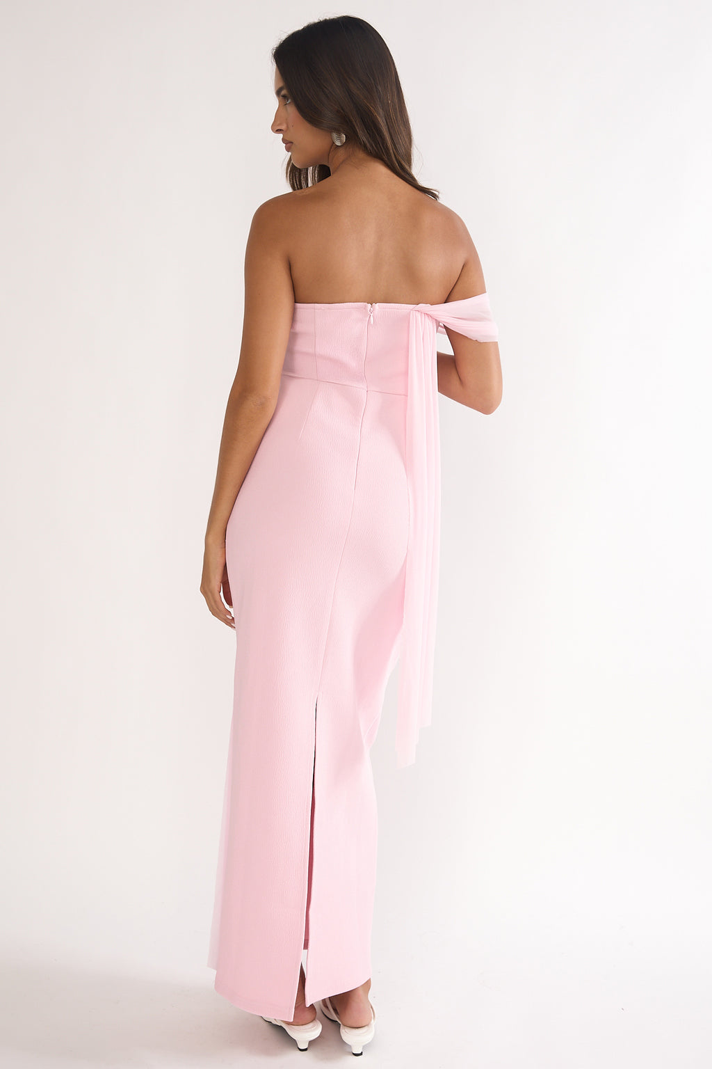 Chiavari Waist Drape Maxi Dress Pink by Selfie Leslie Australia