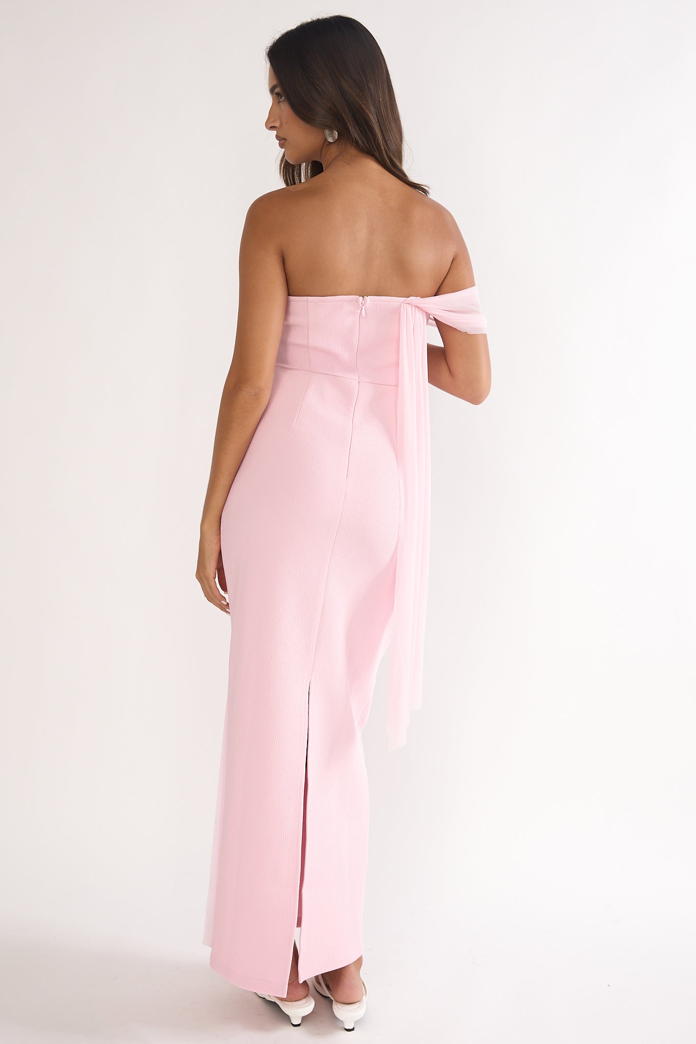 Chiavari Waist Drape Maxi Dress Pink by Selfie Leslie Australia