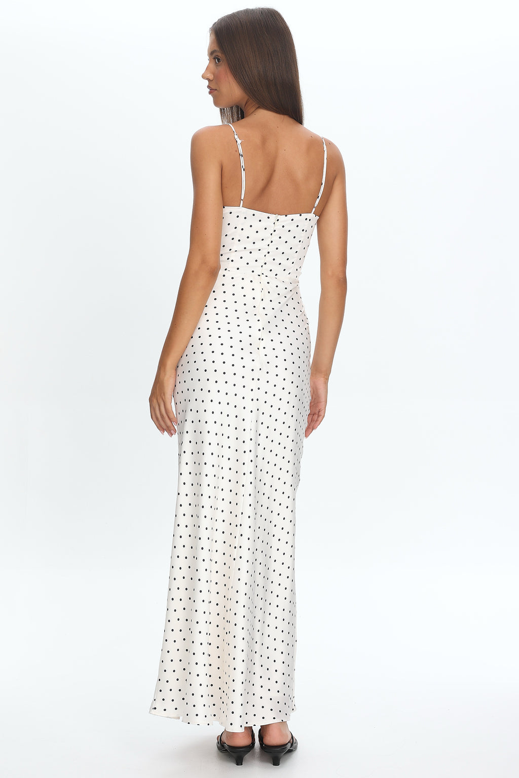 Ambrette Bow Waist Maxi Dress Polka Dot Cream by Selfie Leslie Australia
