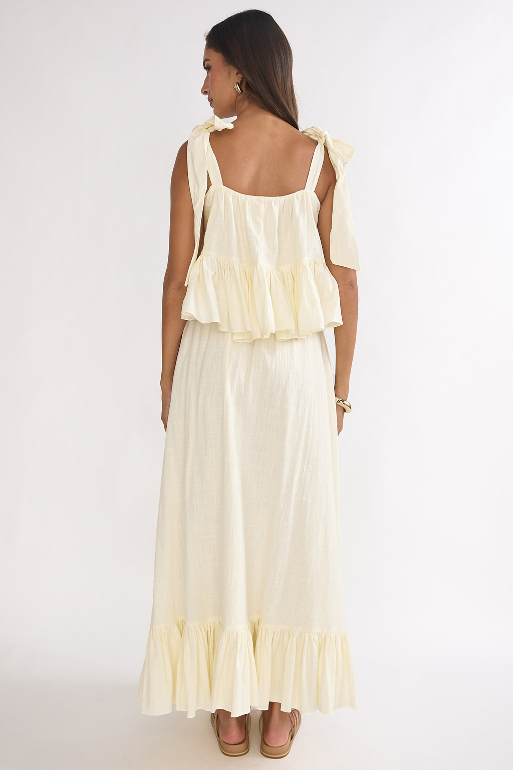 Alera Frill Hem Maxi Skirt Vanilla by Selfie Leslie Australia