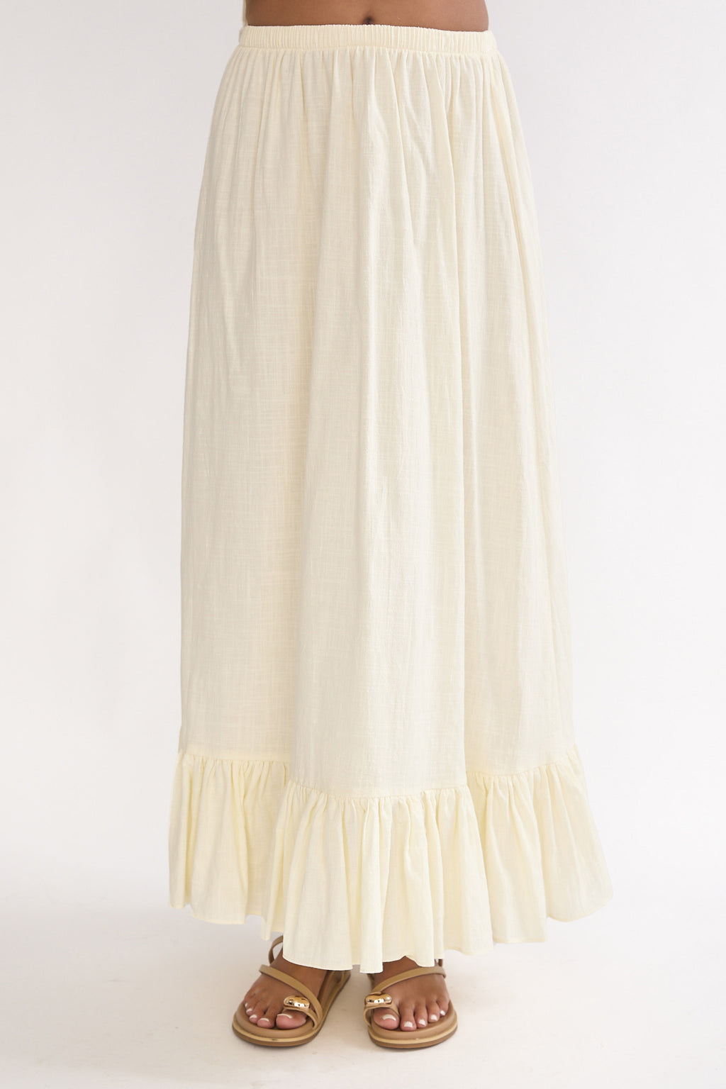 Alera Frill Hem Maxi Skirt Vanilla by Selfie Leslie Australia