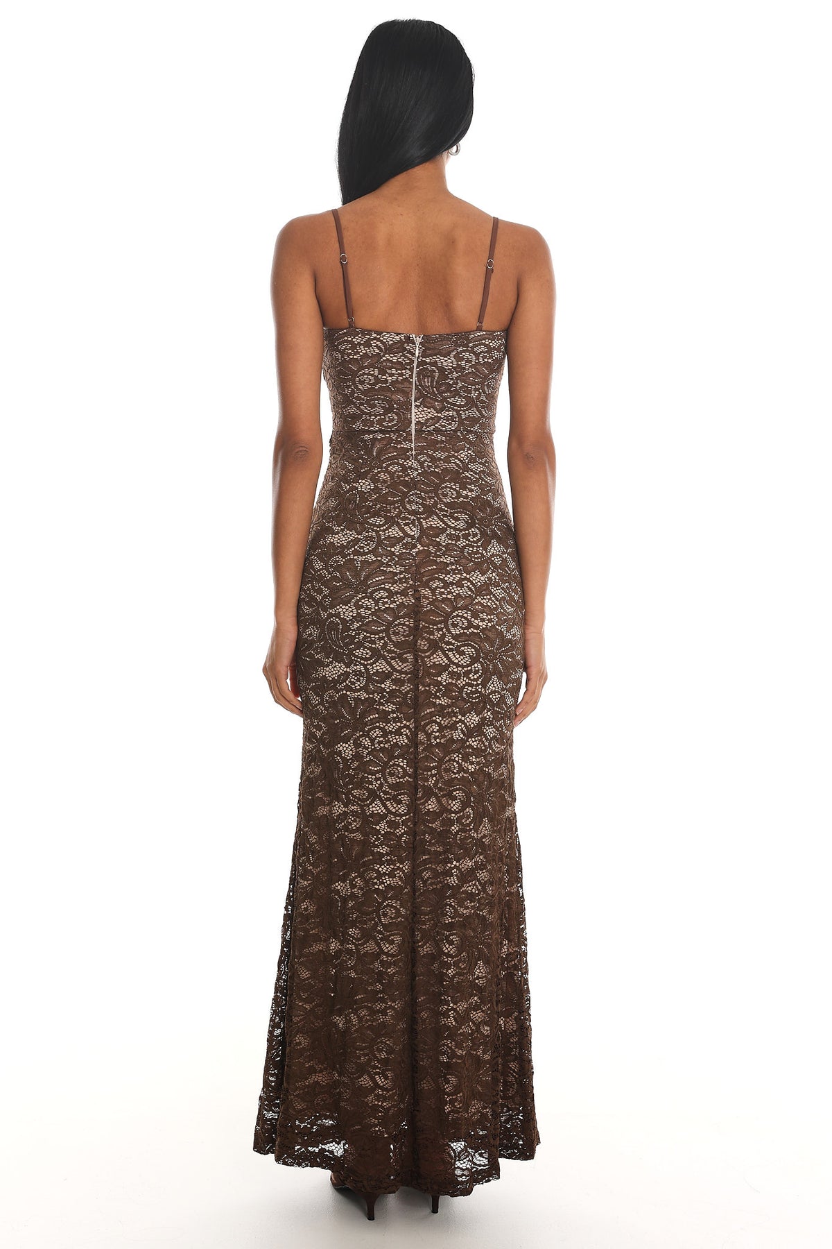 Keep Them Talking Ruched Waist Maxi Dress Chocolate by Selfie Leslie Australia