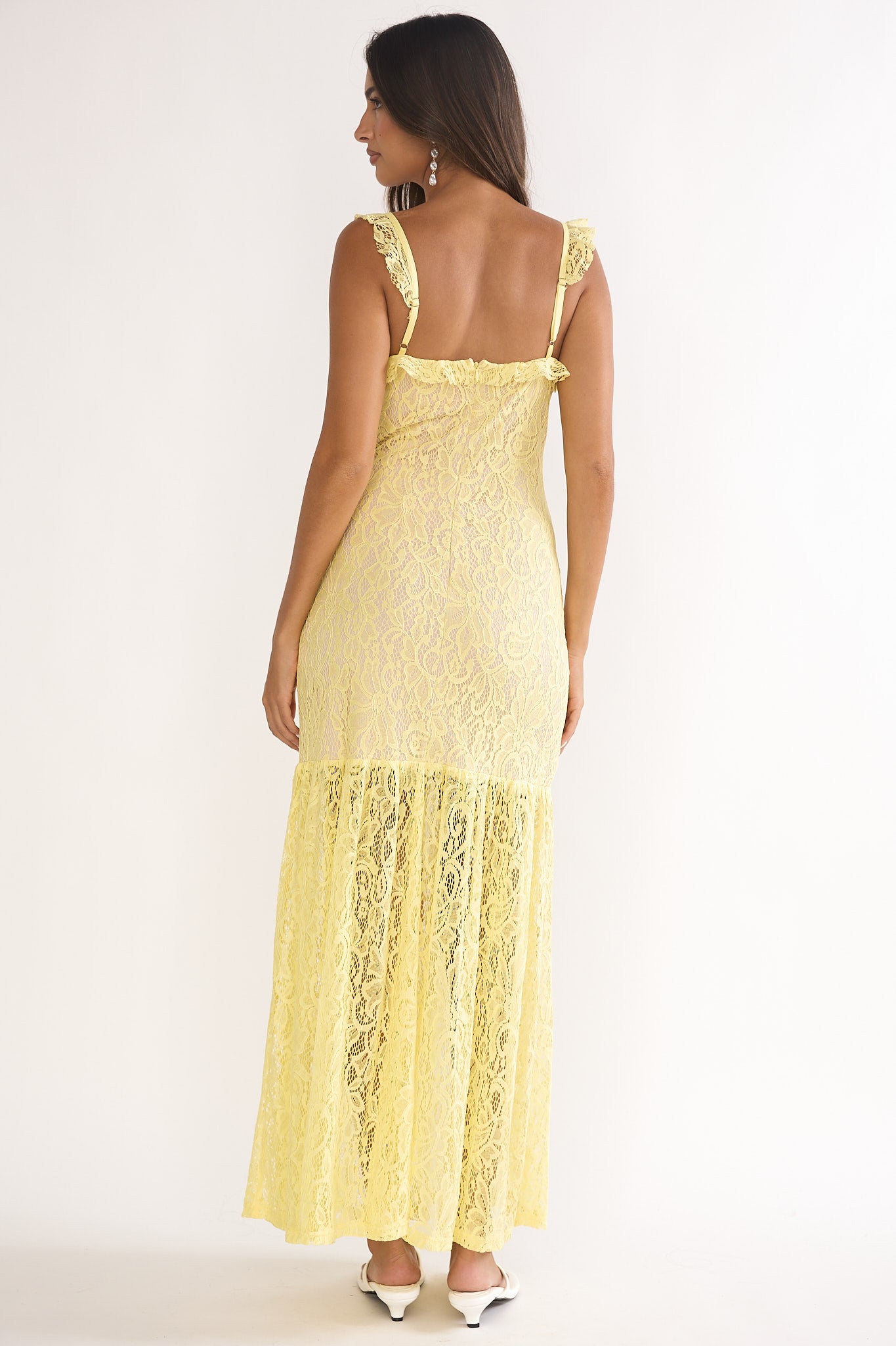 Noraya Lace Overlay Maxi Dress Lemon by Selfie Leslie Australia