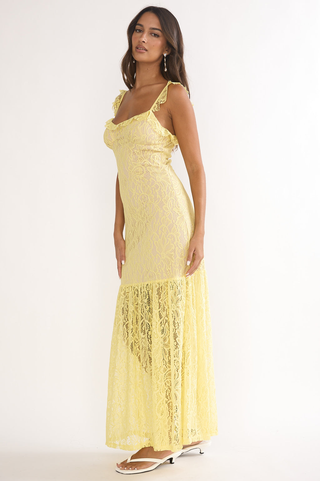 Noraya Lace Overlay Maxi Dress Lemon by Selfie Leslie Australia