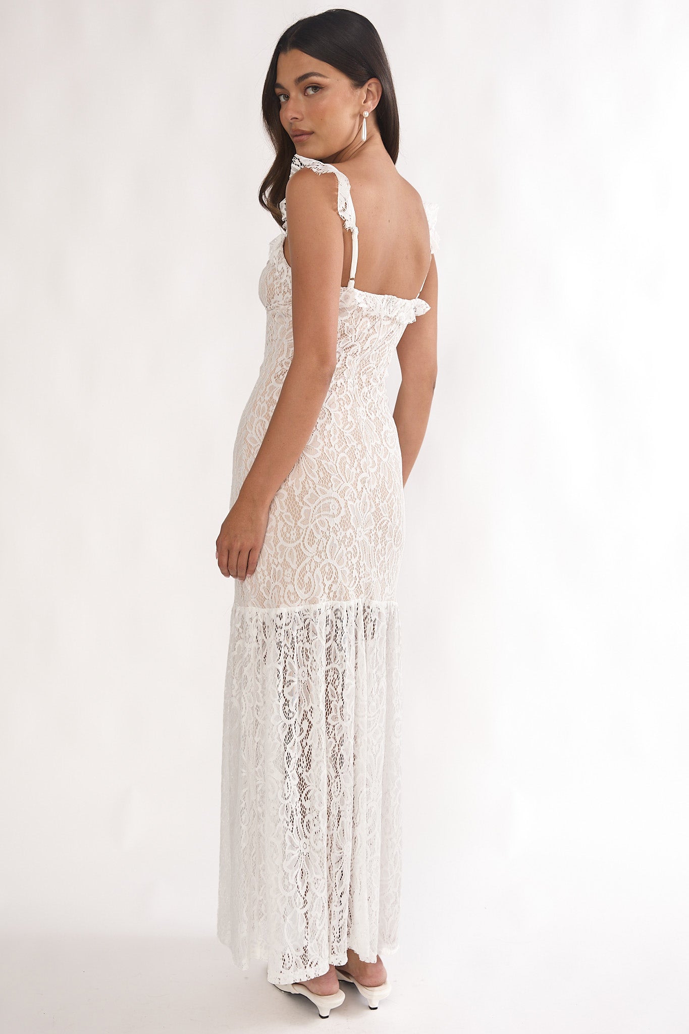 Noraya Lace Overlay Maxi Dress White by Selfie Leslie Australia