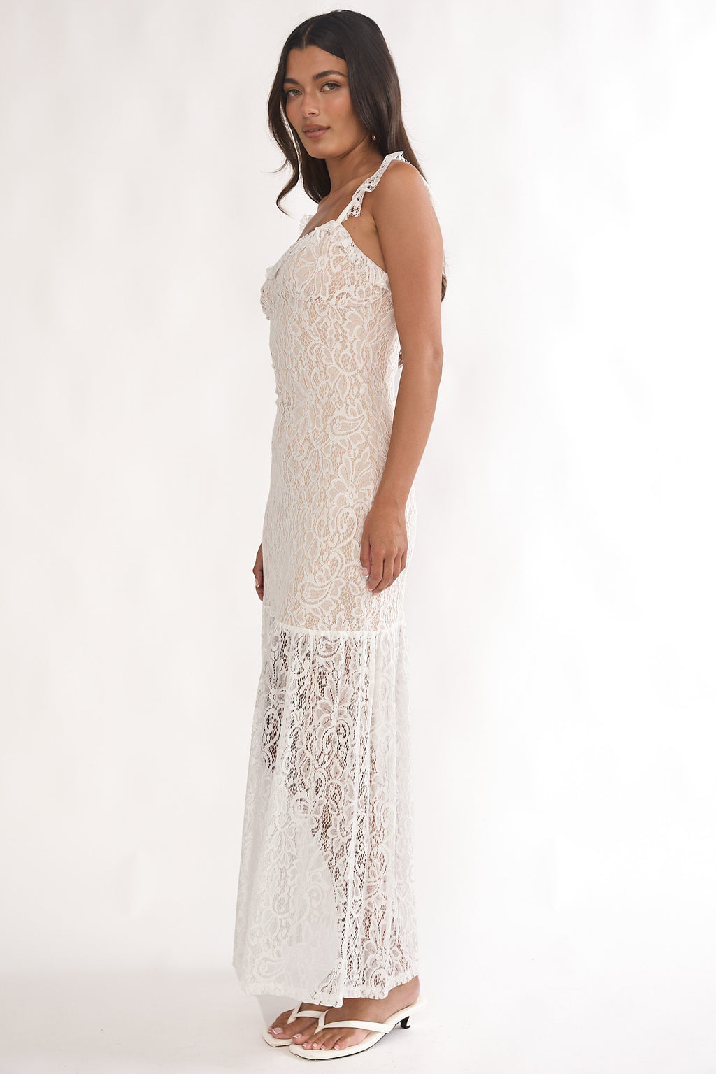 Noraya Lace Overlay Maxi Dress White by Selfie Leslie Australia
