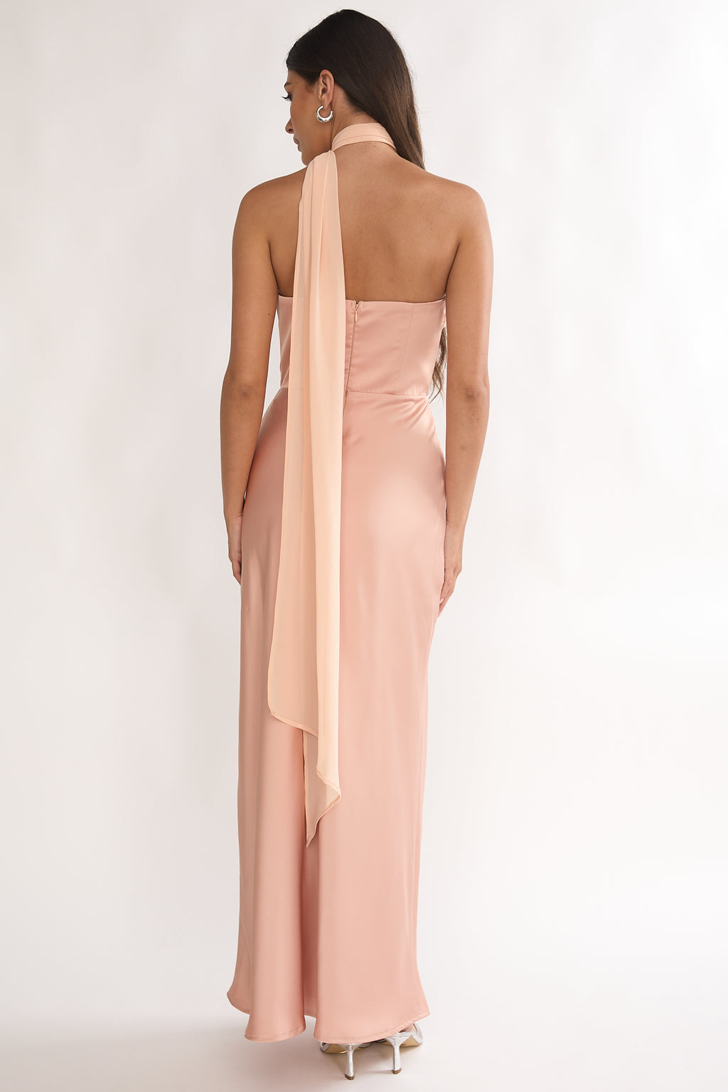 Merisalyn Strapless Scarf Maxi Dress Apricot by Selfie Leslie Australia