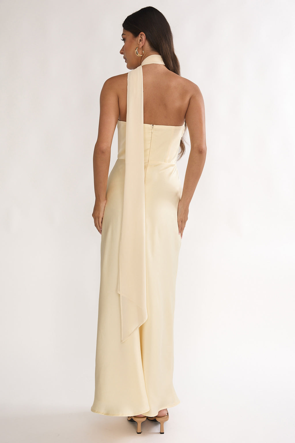 Merisalyn Strapless Scarf Maxi Dress Butter by Selfie Leslie Australia