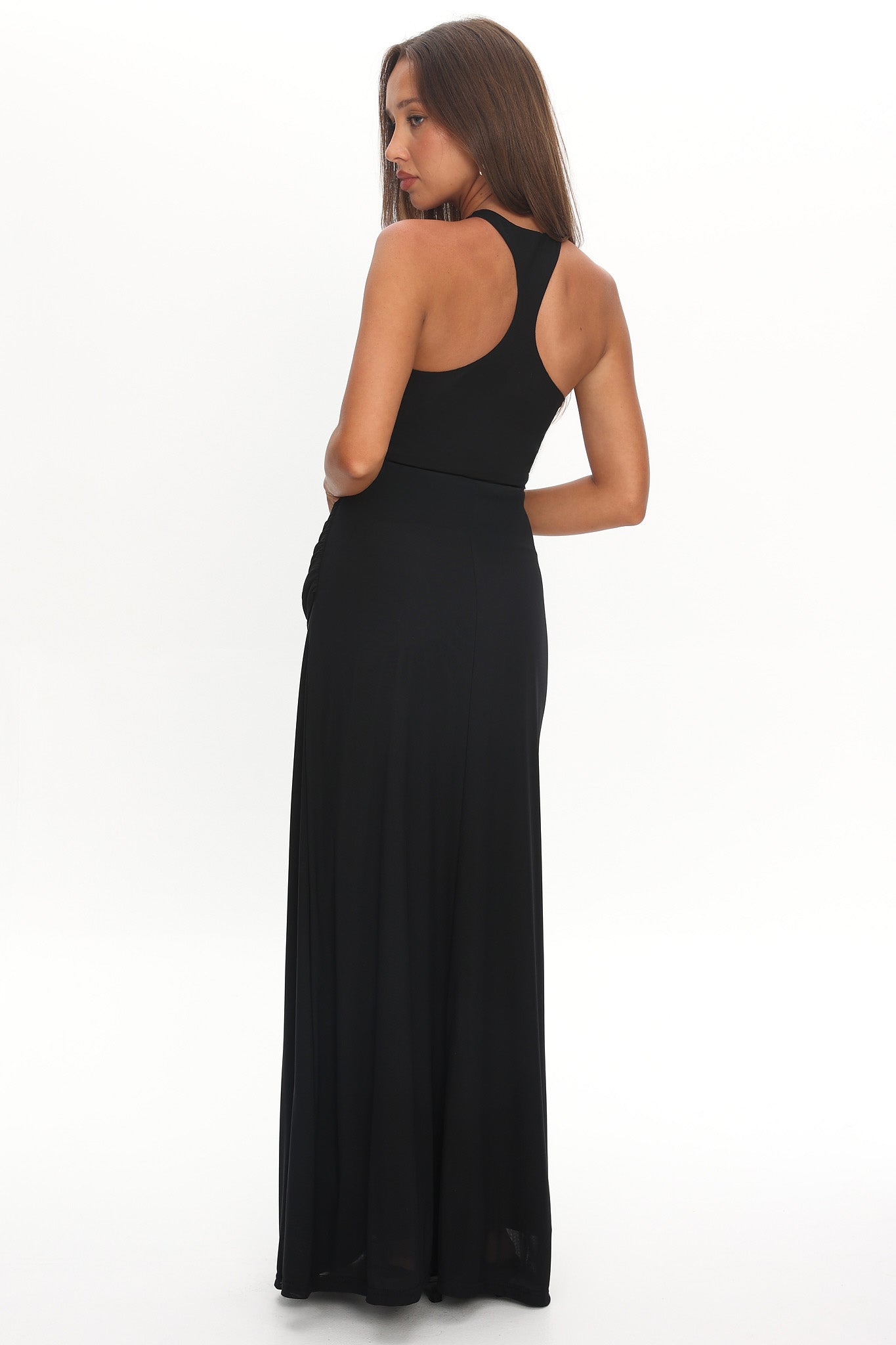 Cresida Keyhole Racerback Maxi Dress Black by Selfie Leslie Australia