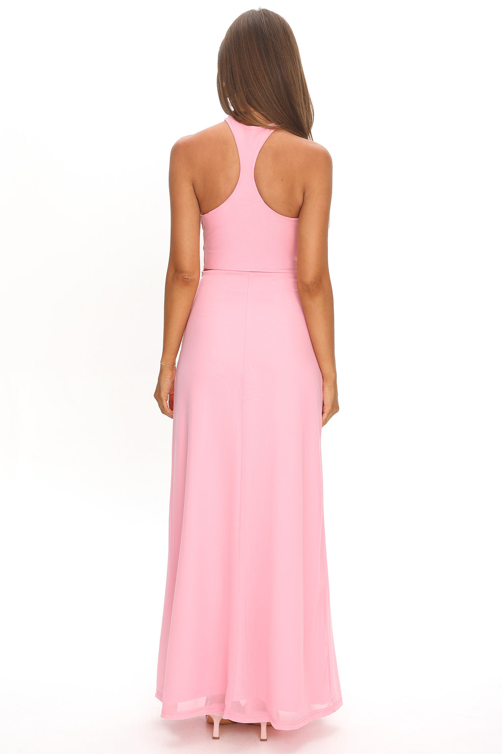 Cresida Keyhole Racerback Maxi Dress Pink by Selfie Leslie Australia