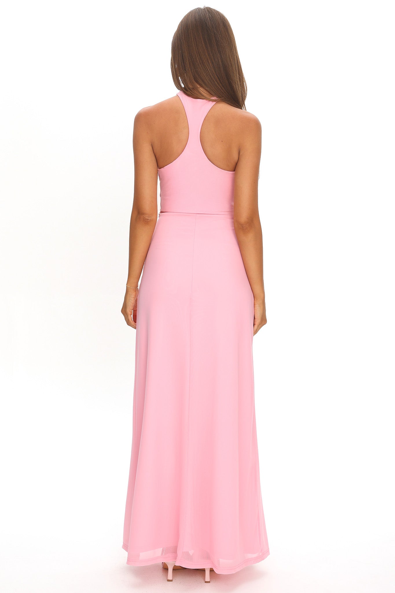 Cresida Keyhole Racerback Maxi Dress Pink by Selfie Leslie Australia